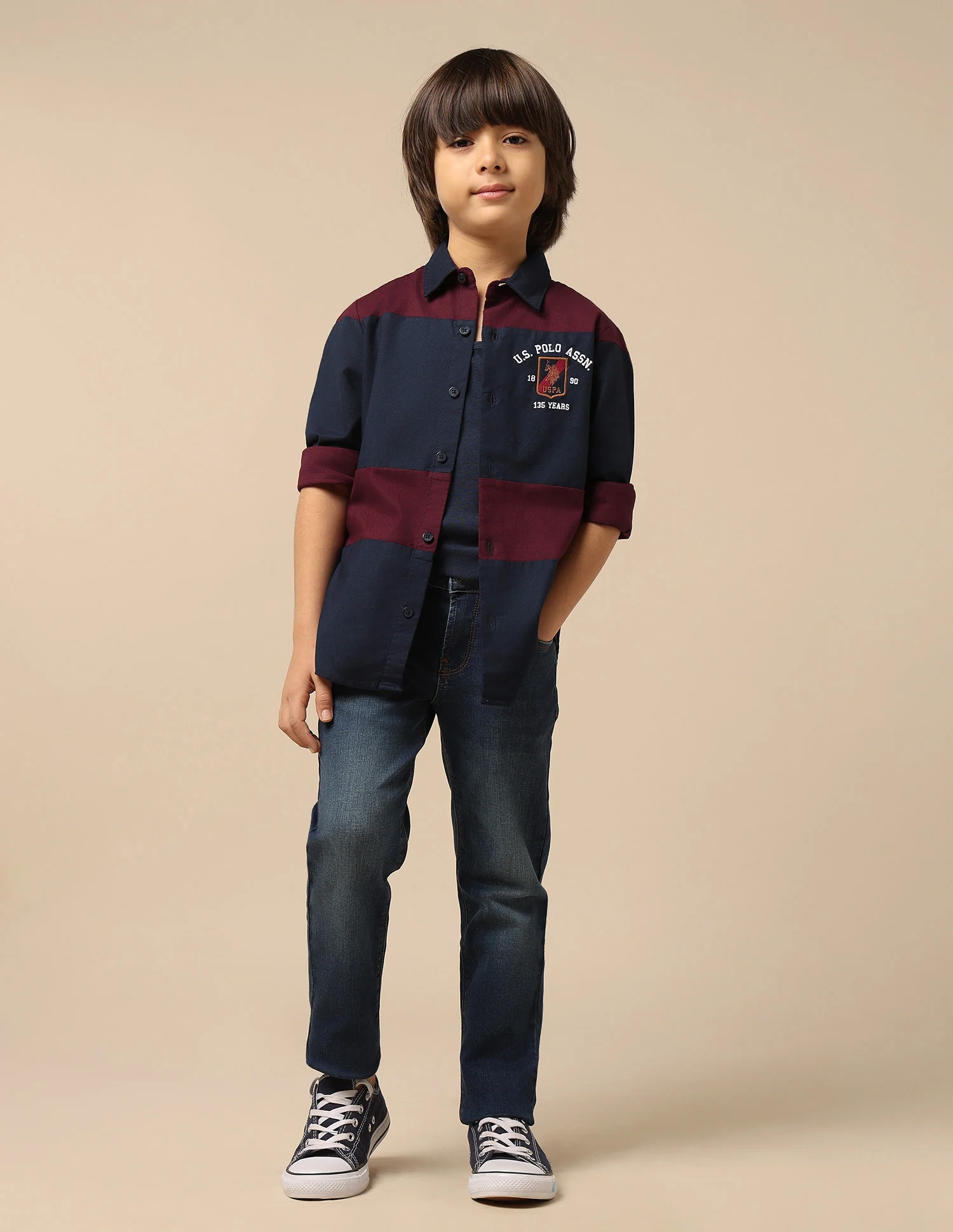 Boys Colourblocked Oxford Shirt - Image 3