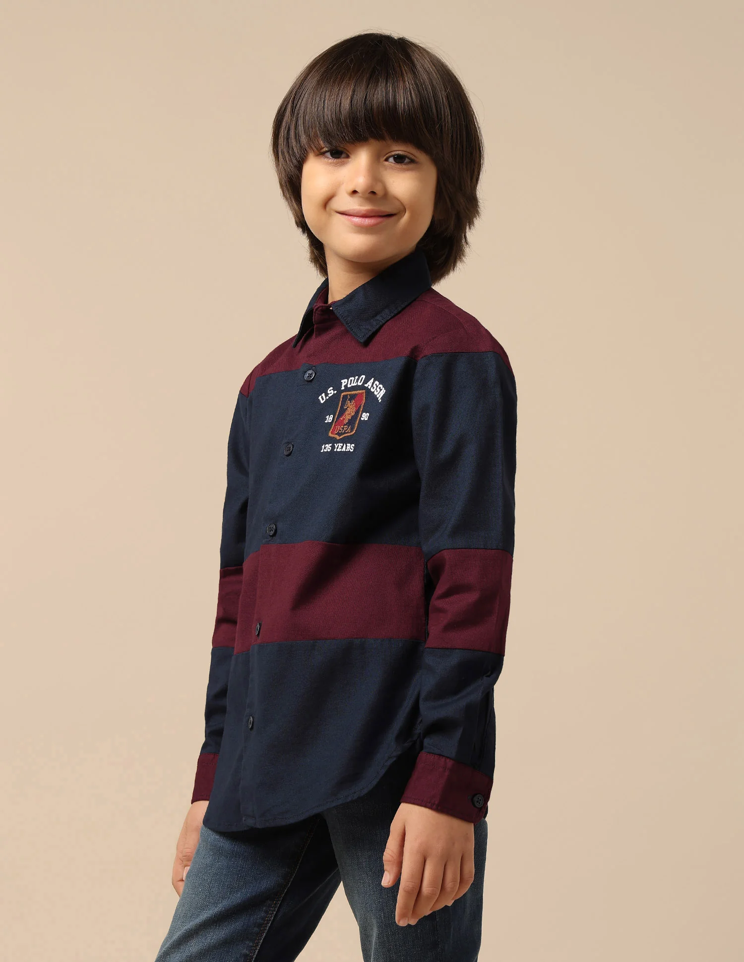 Boys Colourblocked Oxford Shirt - Image 4