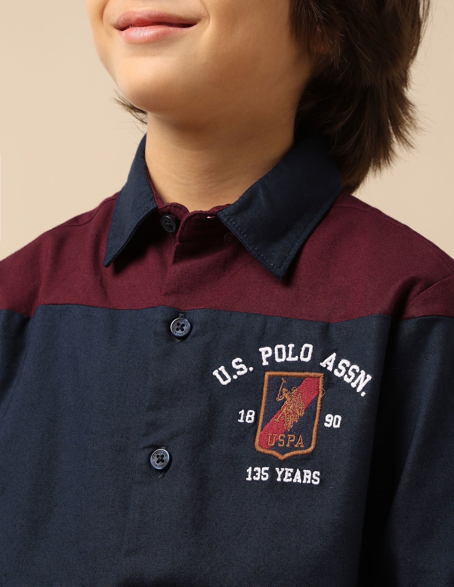 Boys Colourblocked Oxford Shirt - Image 6