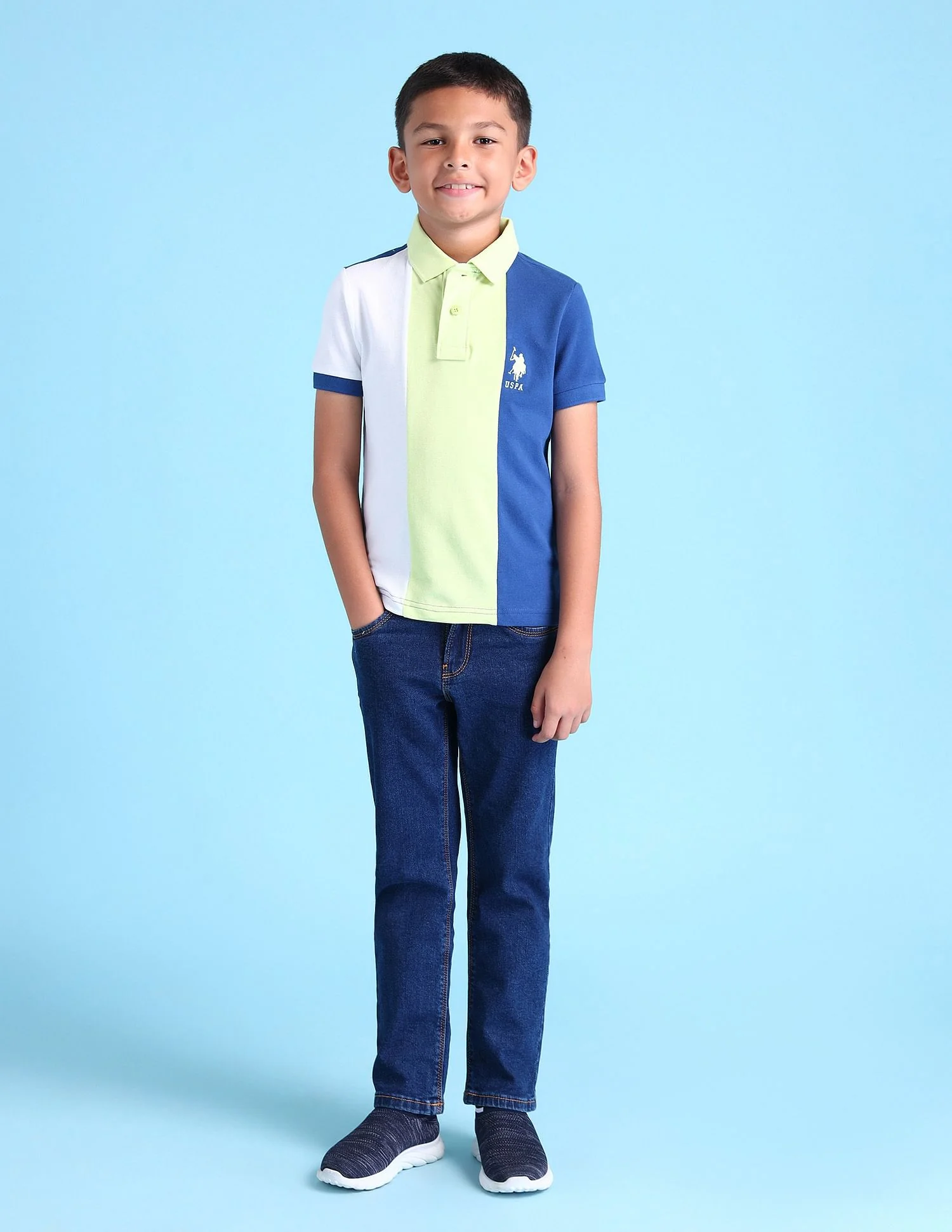 Boys Colourblocked Polo Shirt - Image 3