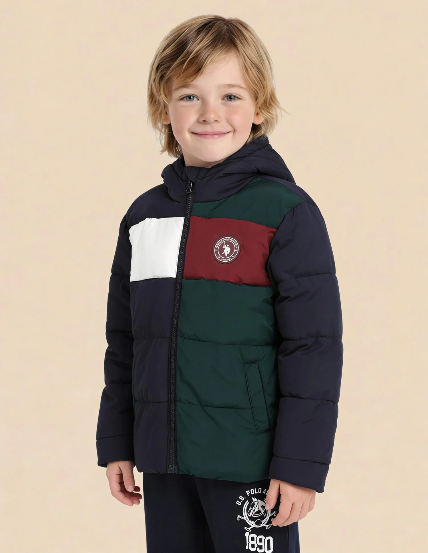 Boys Colourblocked Puffer Jacket - Image 4