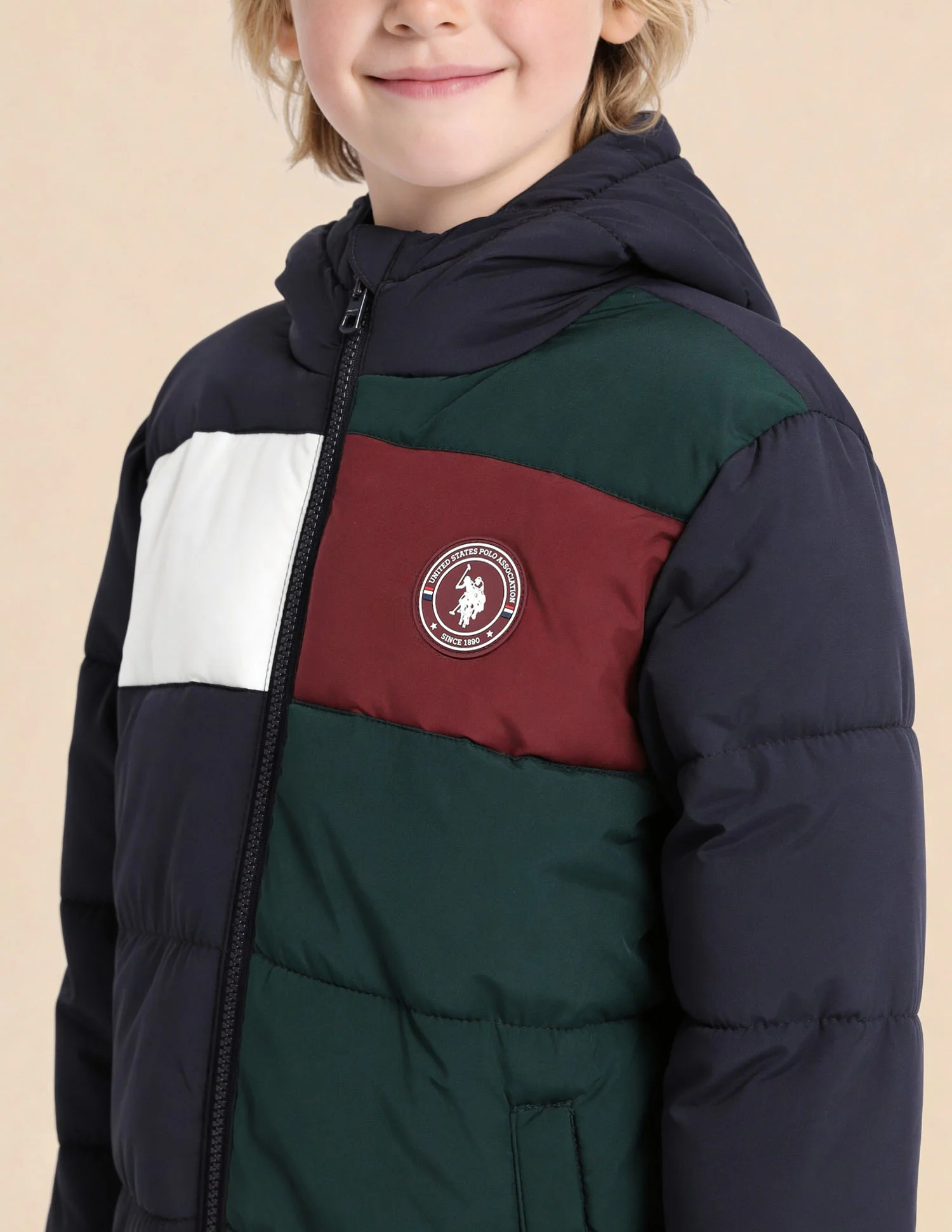 Boys Colourblocked Puffer Jacket - Image 6