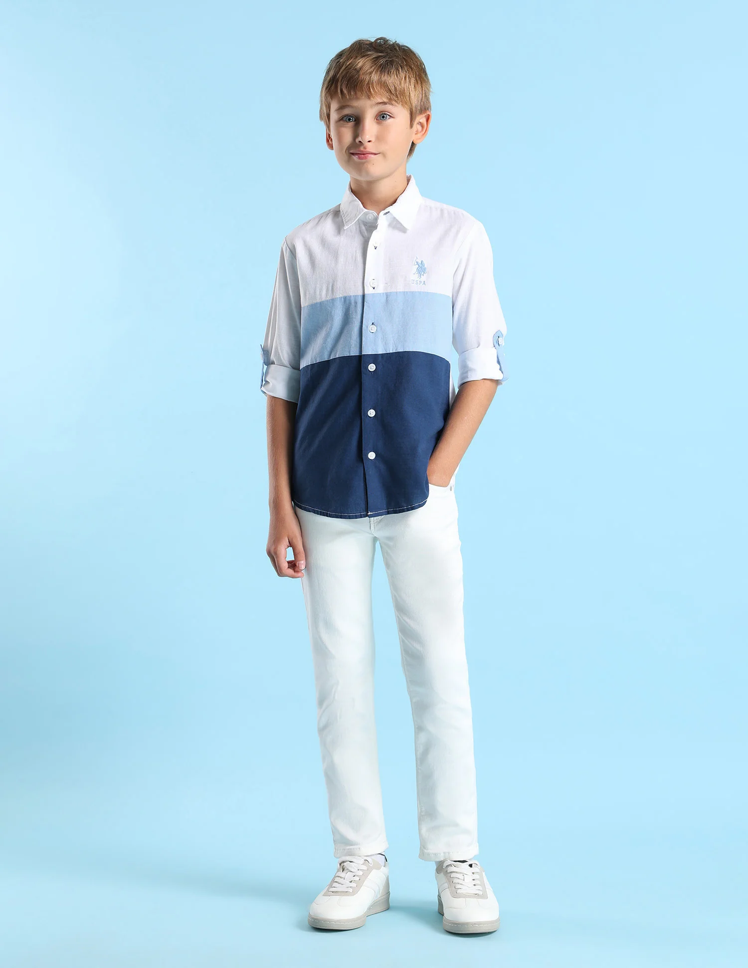 Boys Colourblocked Regular Fit Shirt - Image 3