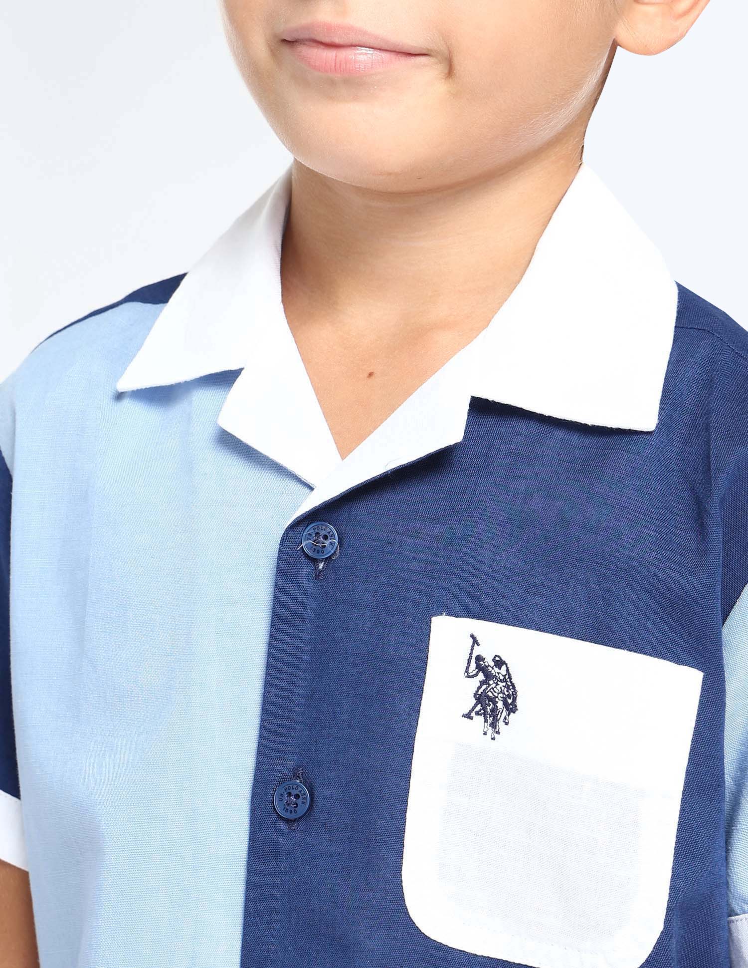 Boys Colourblocked Regular Fit Shirt - Image 5