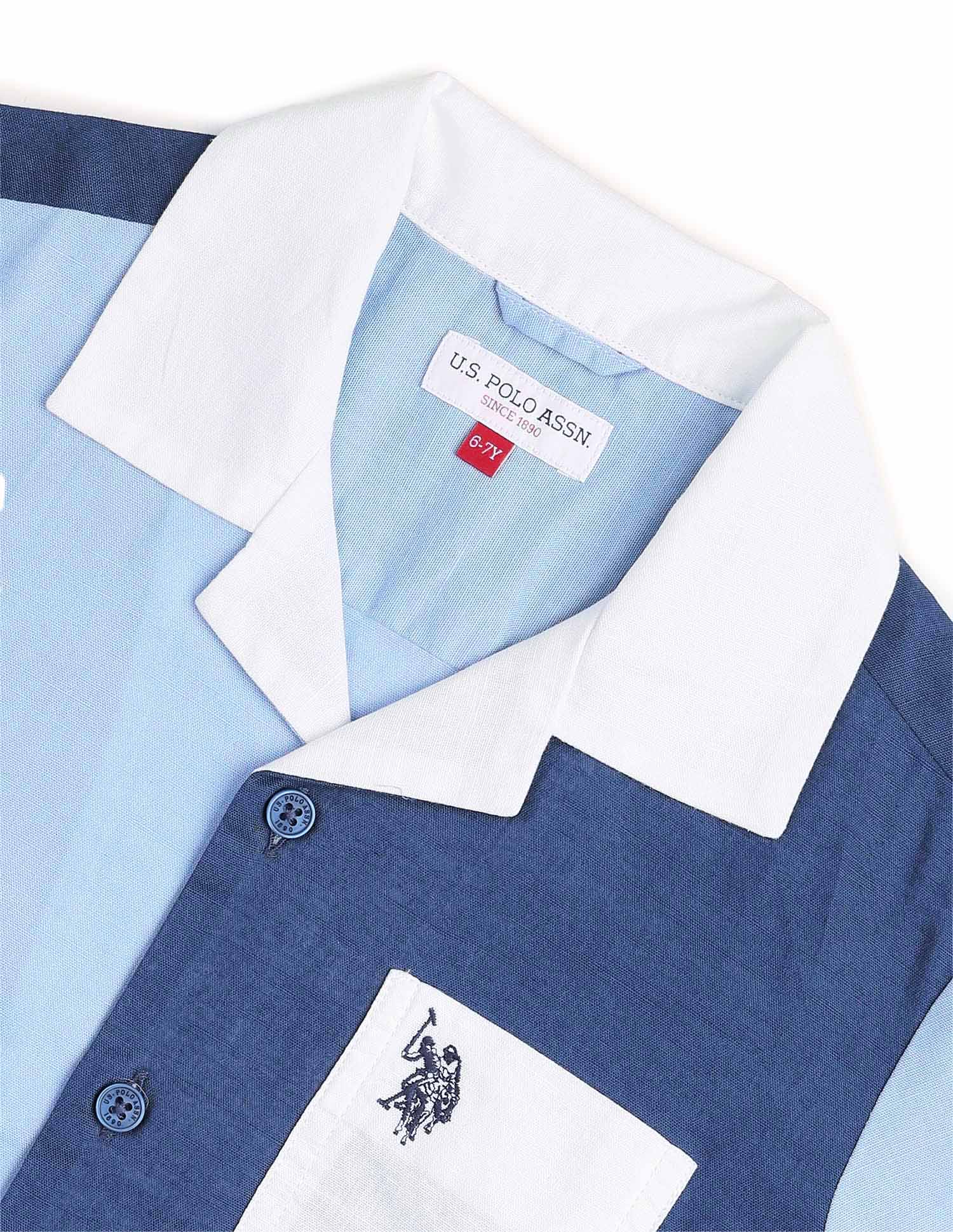 Boys Colourblocked Regular Fit Shirt - Image 8