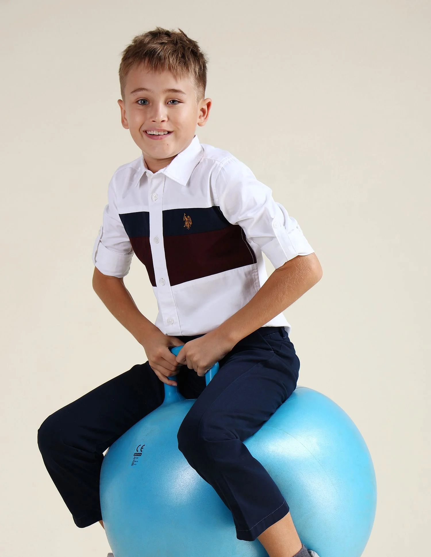 Boys Colourblocked Regular Fit Shirt