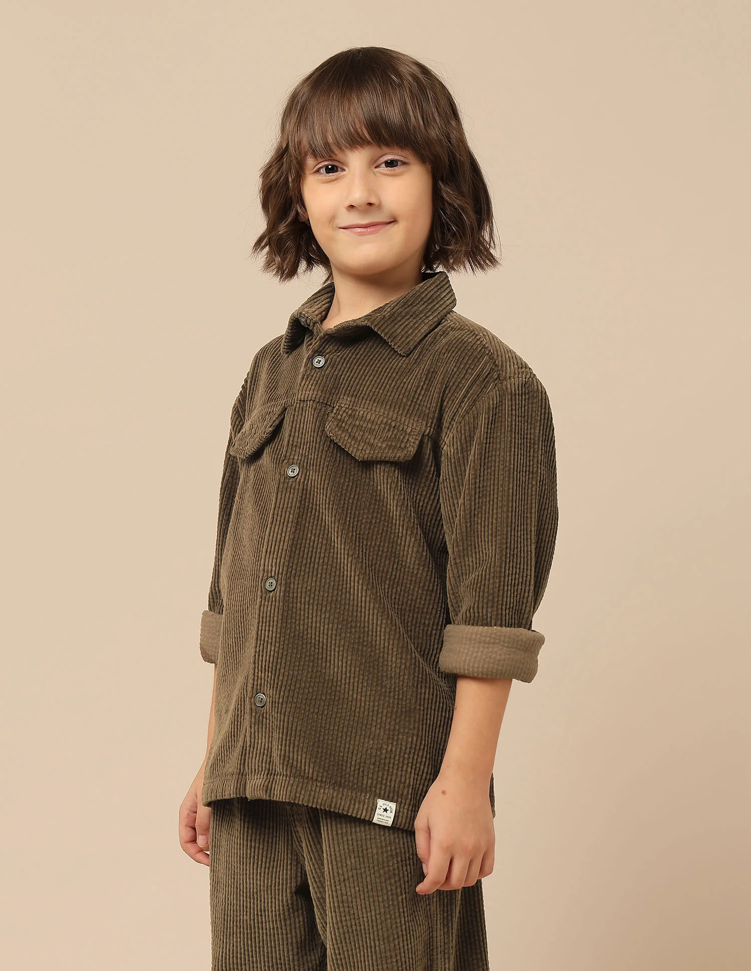 Boys Corduroy Regular Fit Shacket - Image 4