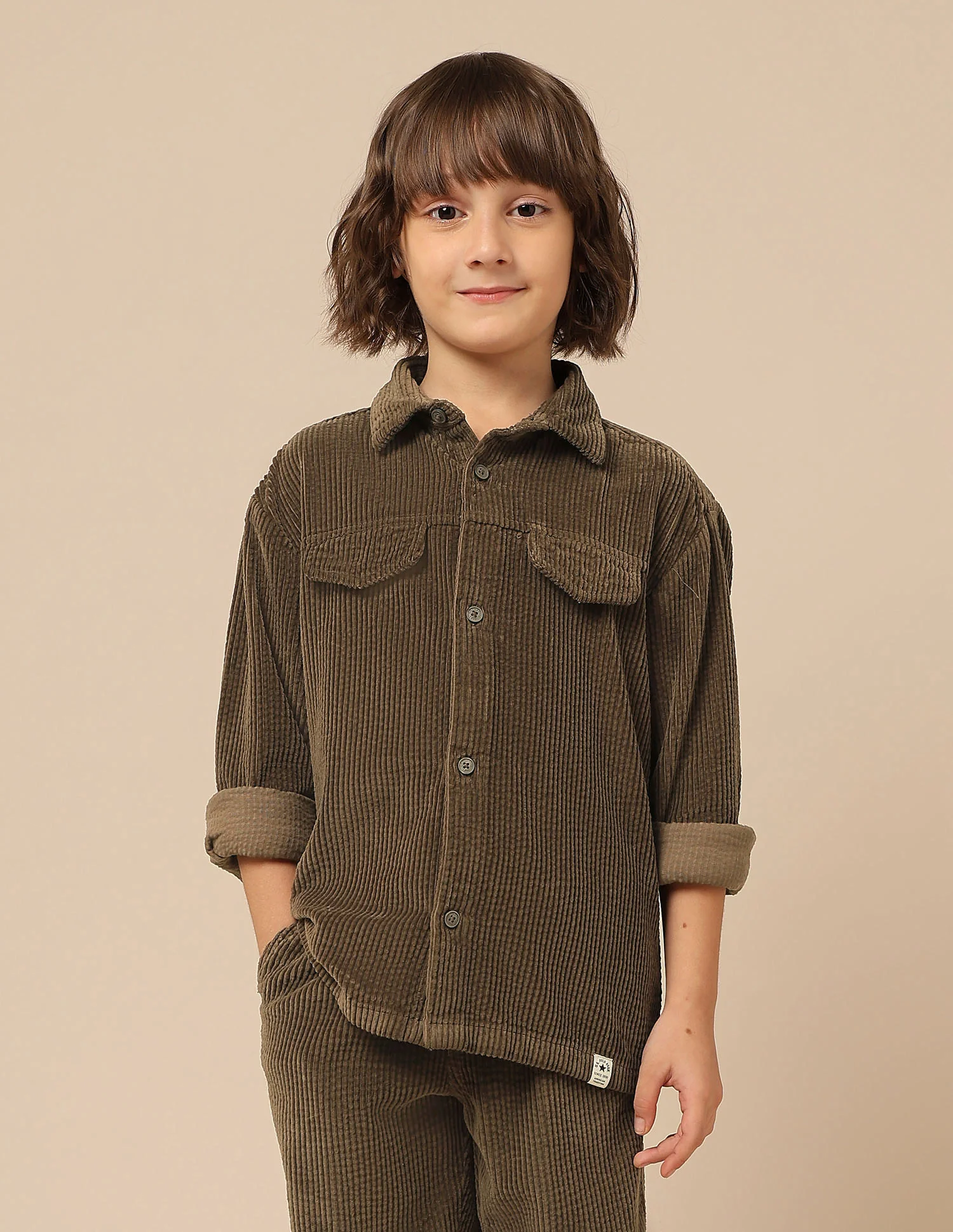 Boys Corduroy Regular Fit Shacket - Image 6