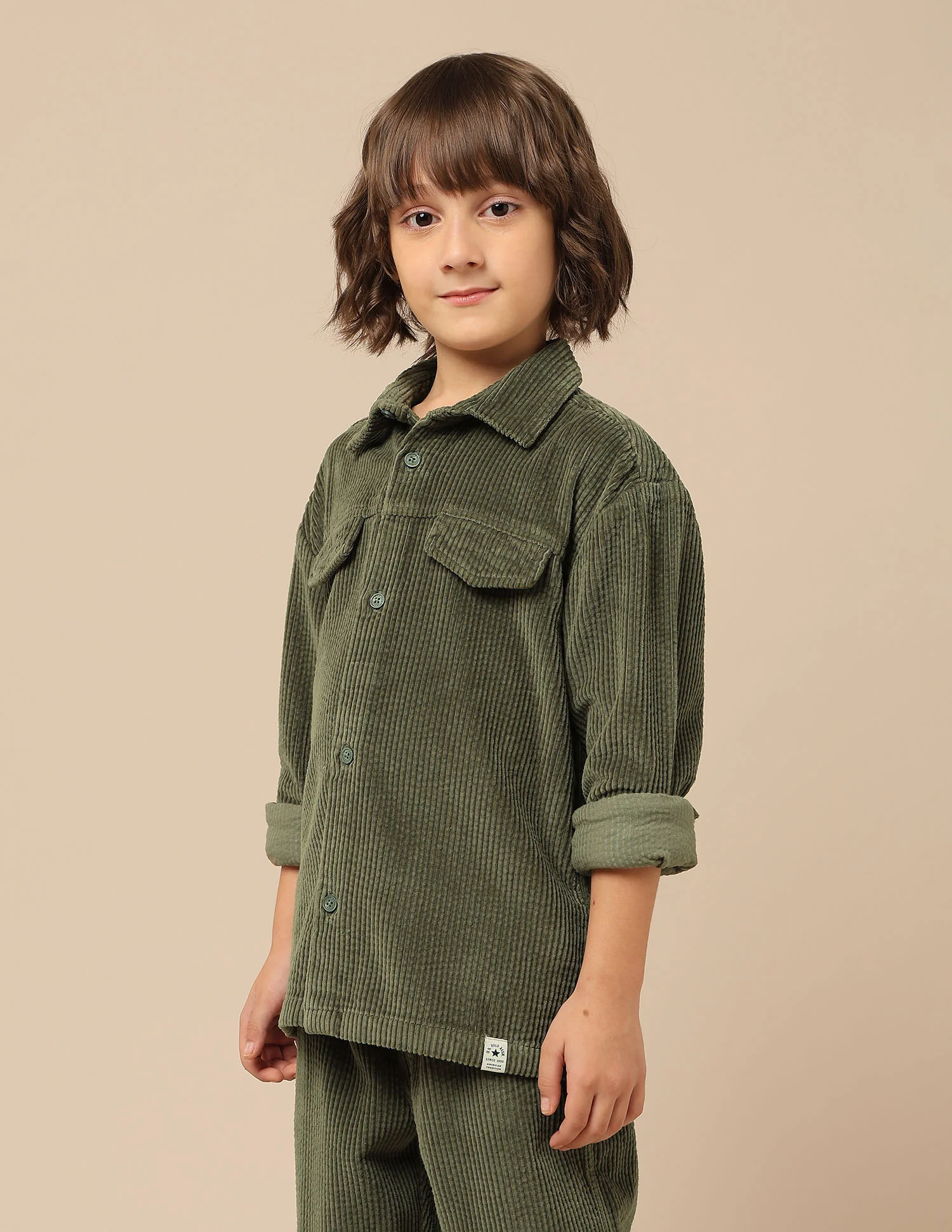 Boys Corduroy Regular Fit Shacket - Image 4