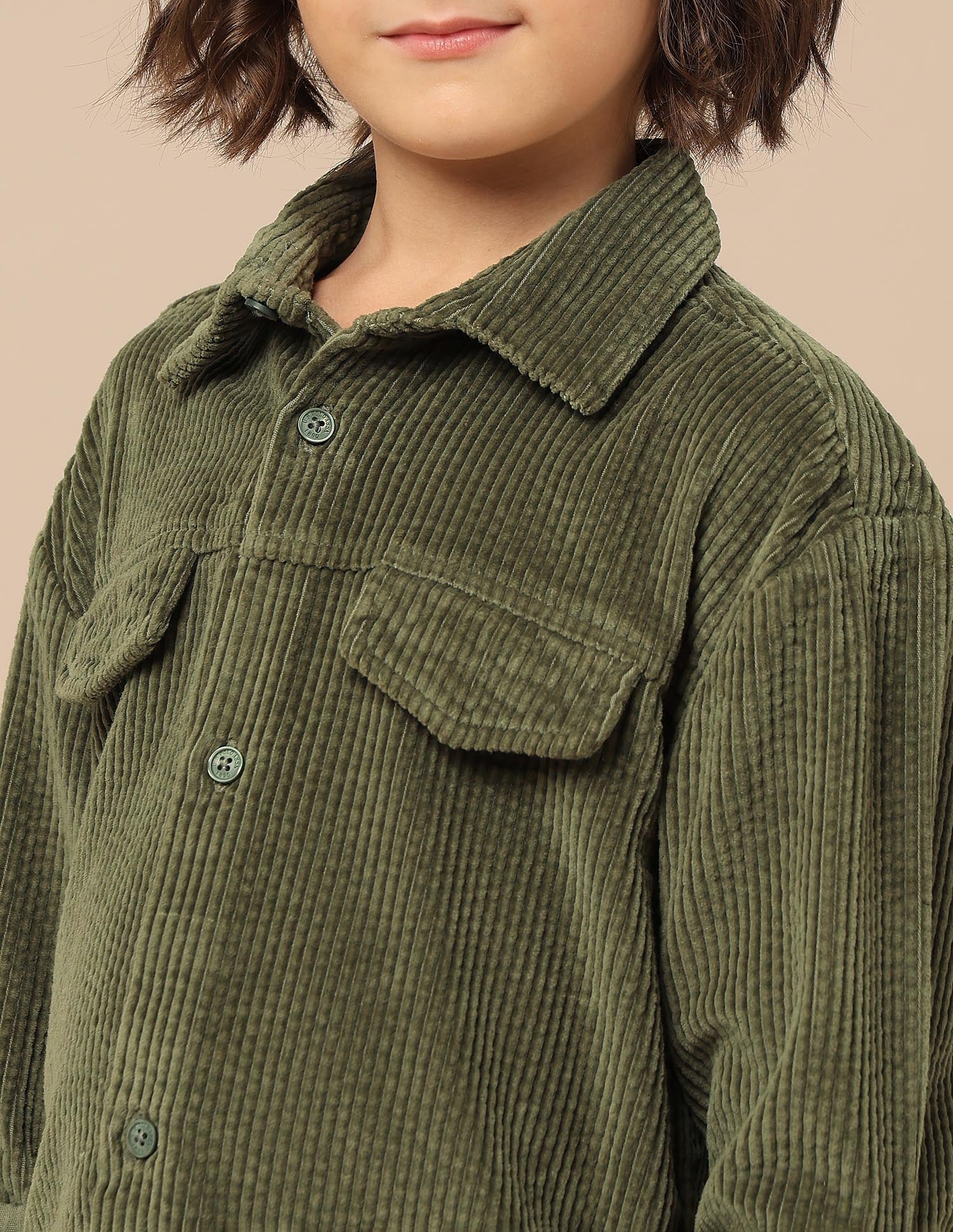 Boys Corduroy Regular Fit Shacket - Image 7