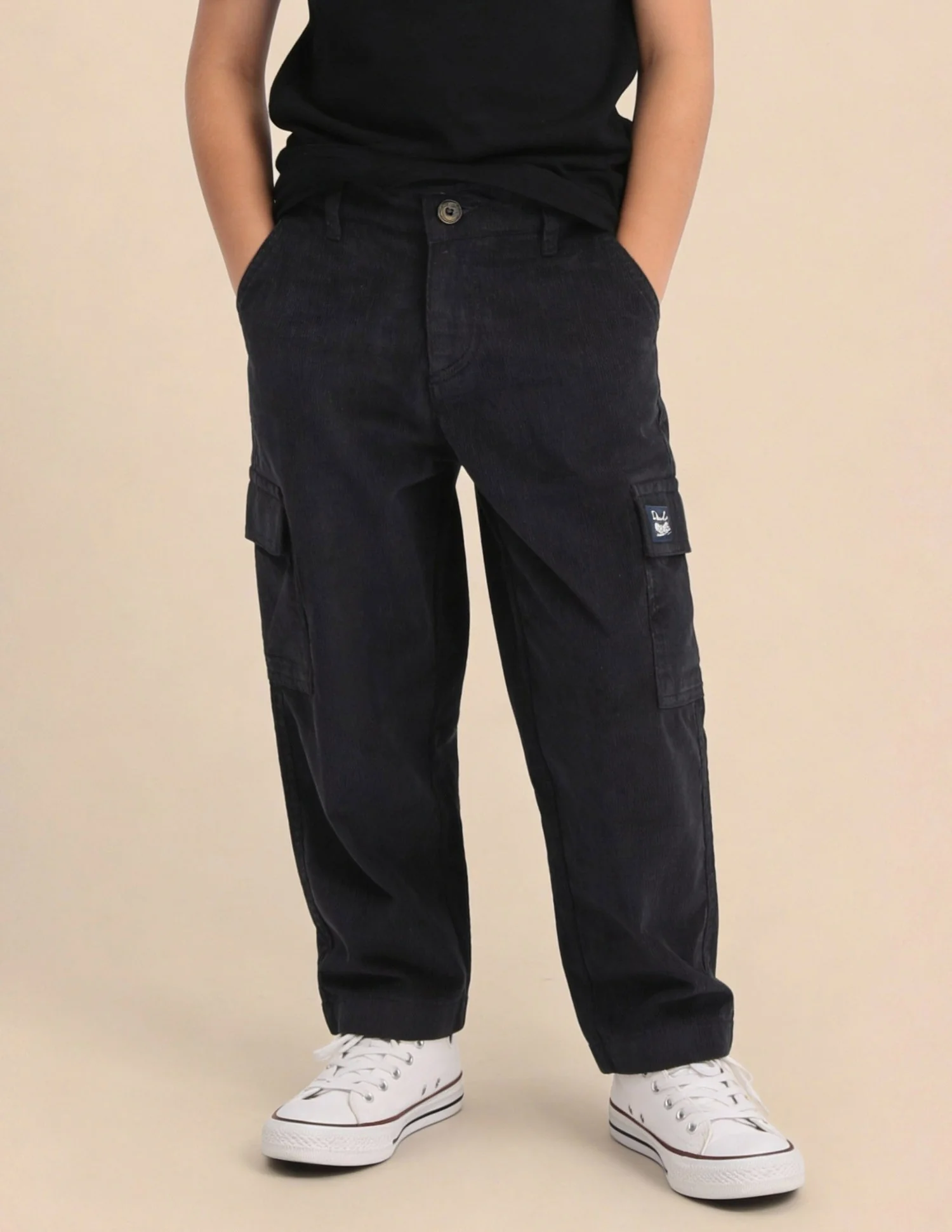 Boys Corduroy Relaxed Fit Cargo Trousers - Image 3