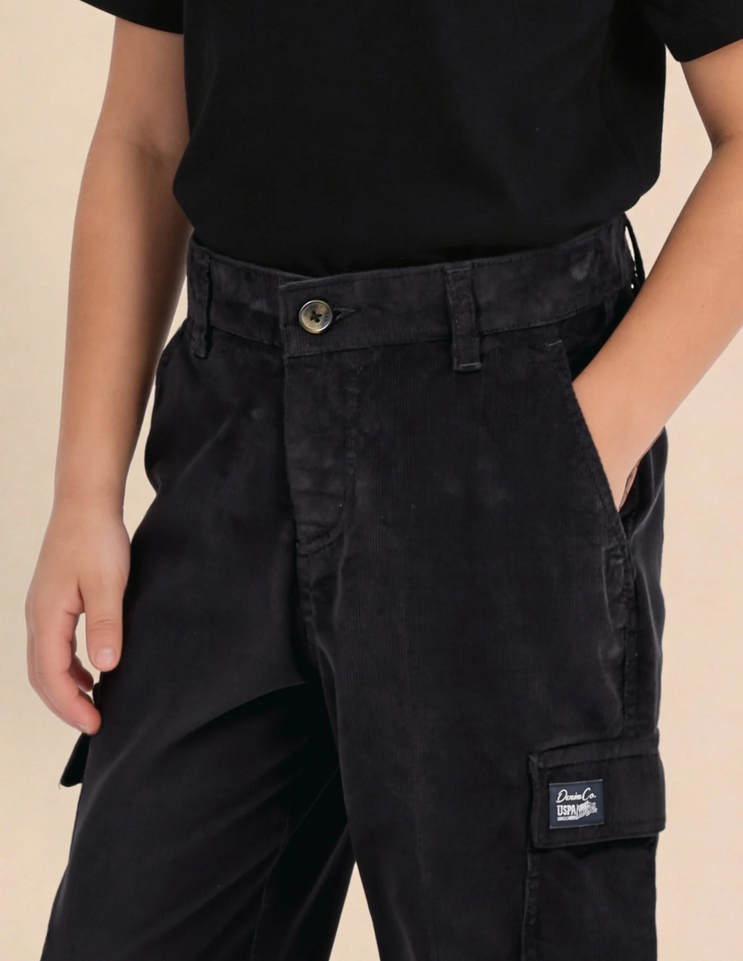 Boys Corduroy Relaxed Fit Cargo Trousers - Image 5