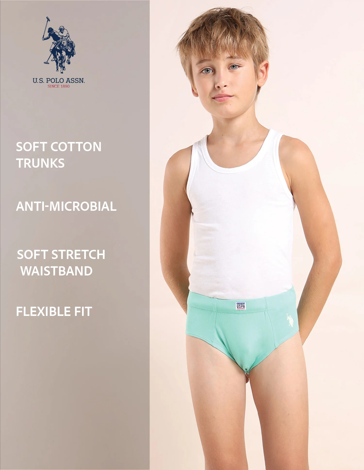 Boys Cotton Spandex Solid Briefs - Pack Of 3 - Image 12