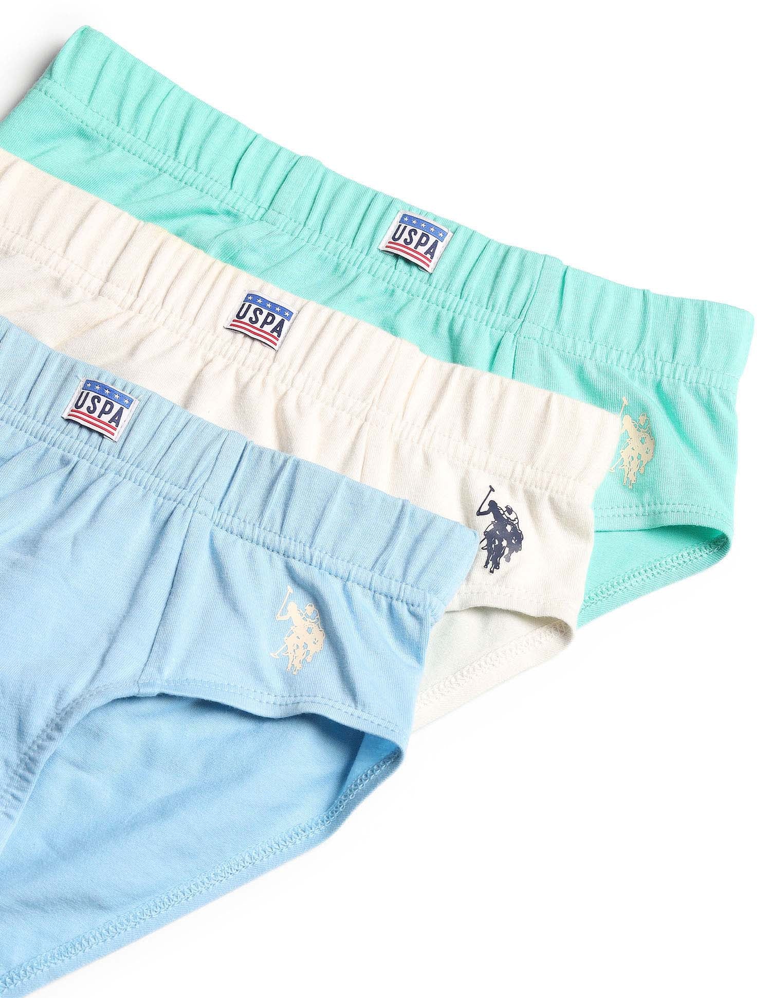 Boys Cotton Spandex Solid Briefs - Pack Of 3 - Image 2