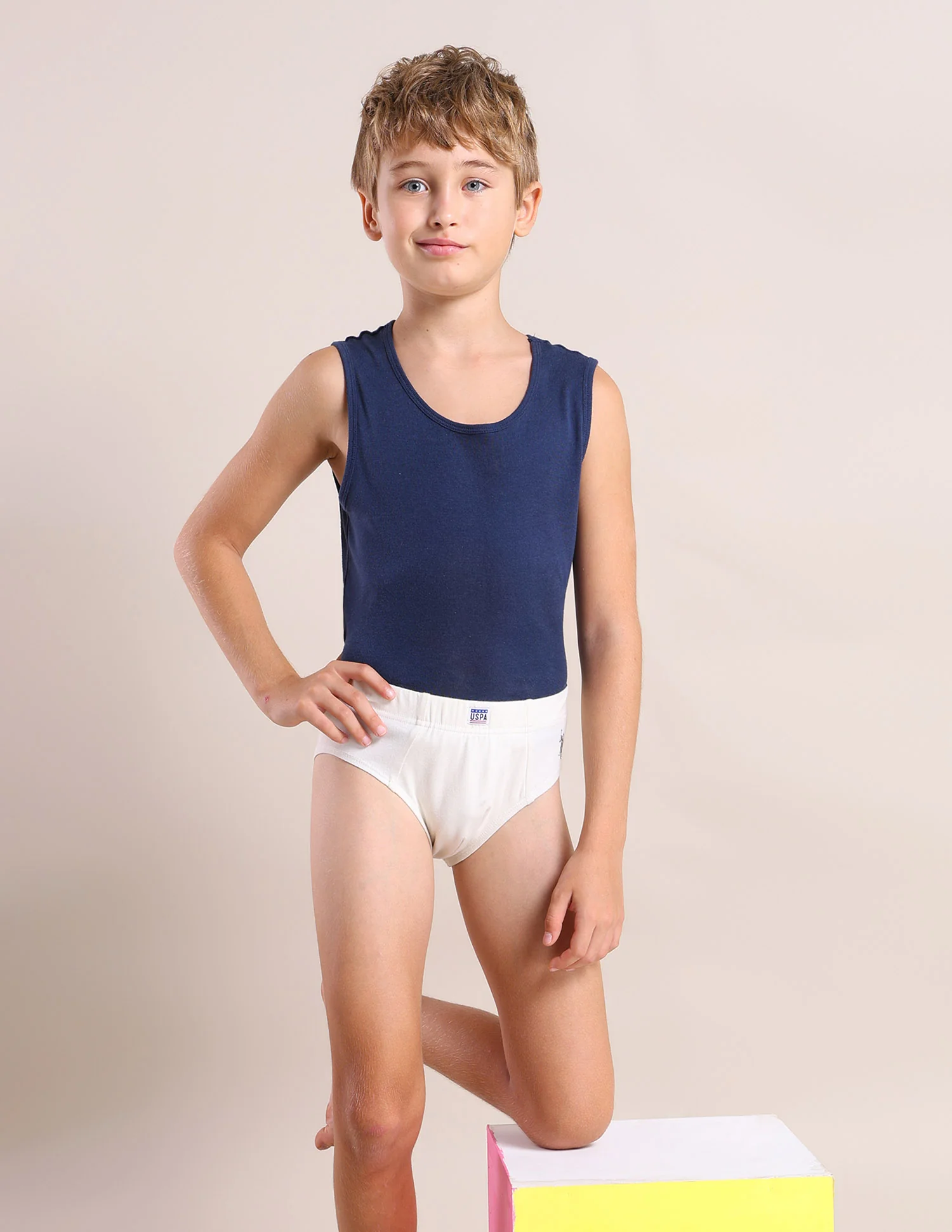 Boys Cotton Spandex Solid Briefs - Pack Of 3 - Image 3