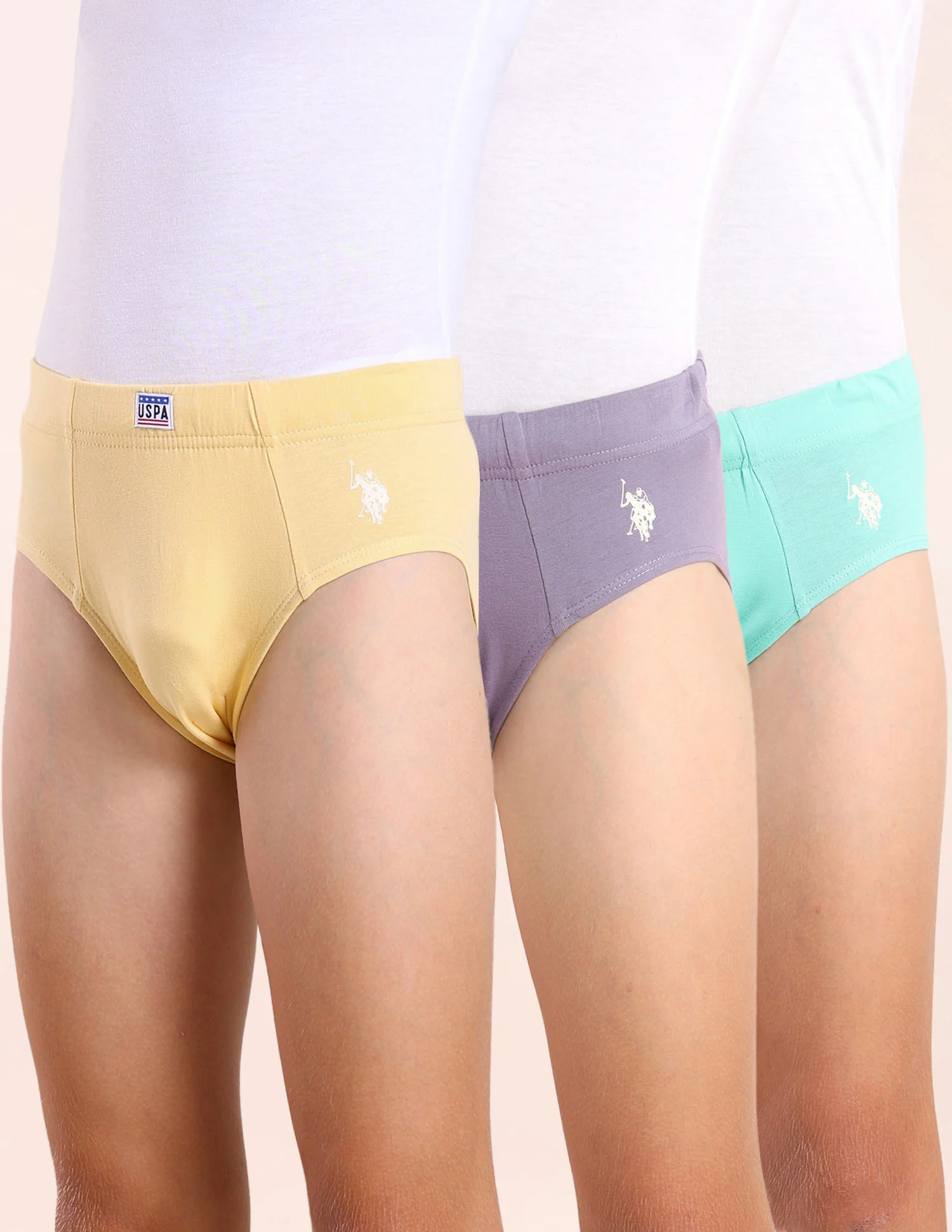 Boys Cotton Spandex Solid Briefs - Pack Of 3 - Image 11