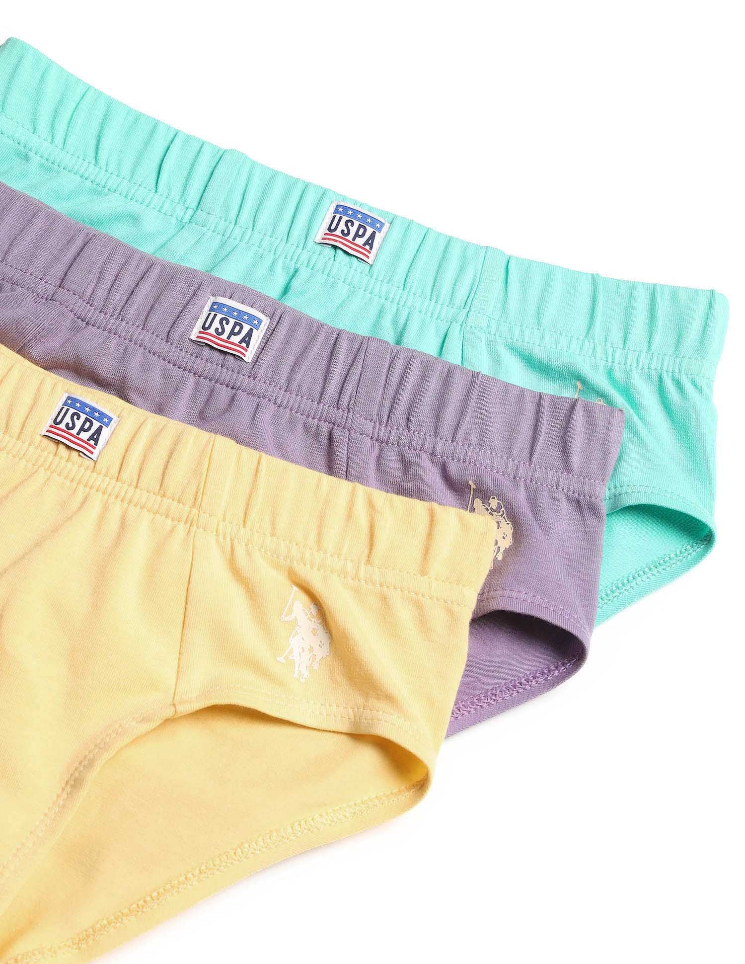 Boys Cotton Spandex Solid Briefs - Pack Of 3 - Image 2