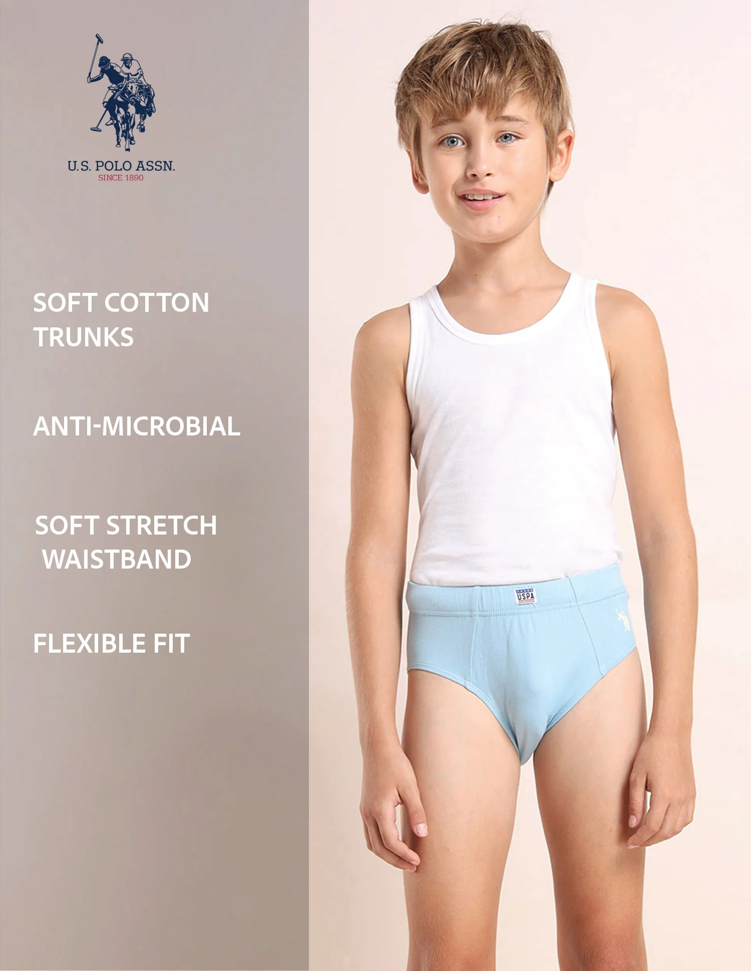 Boys Cotton Spandex Solid Briefs - Pack Of 3 - Image 12