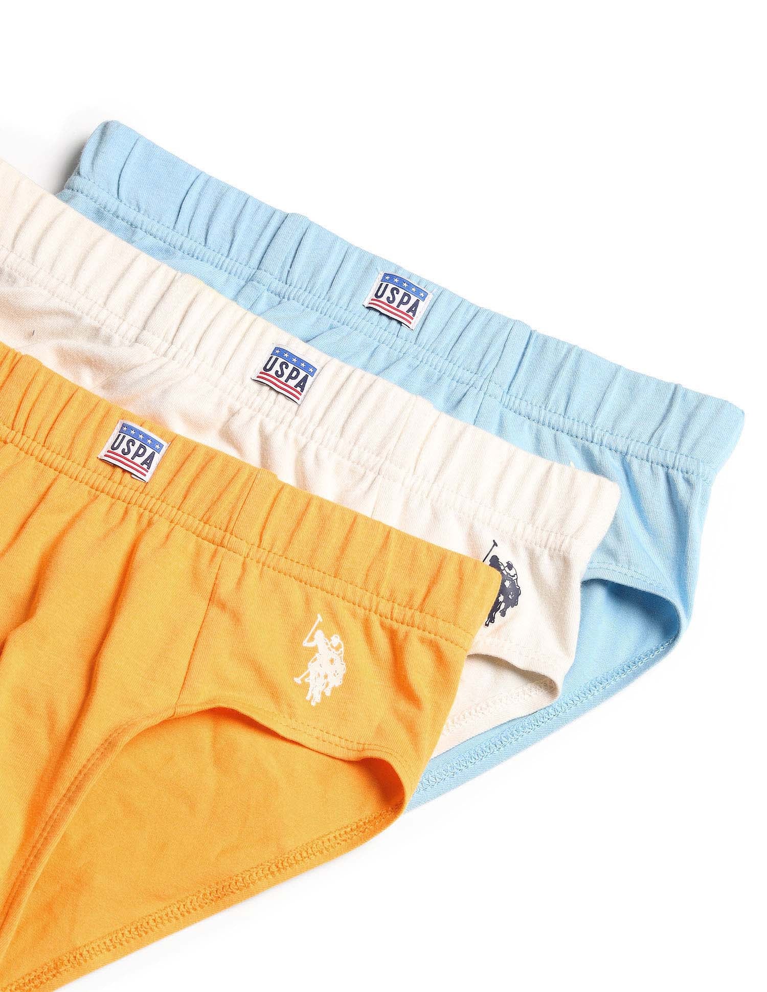 Boys Cotton Spandex Solid Briefs - Pack Of 3 - Image 2