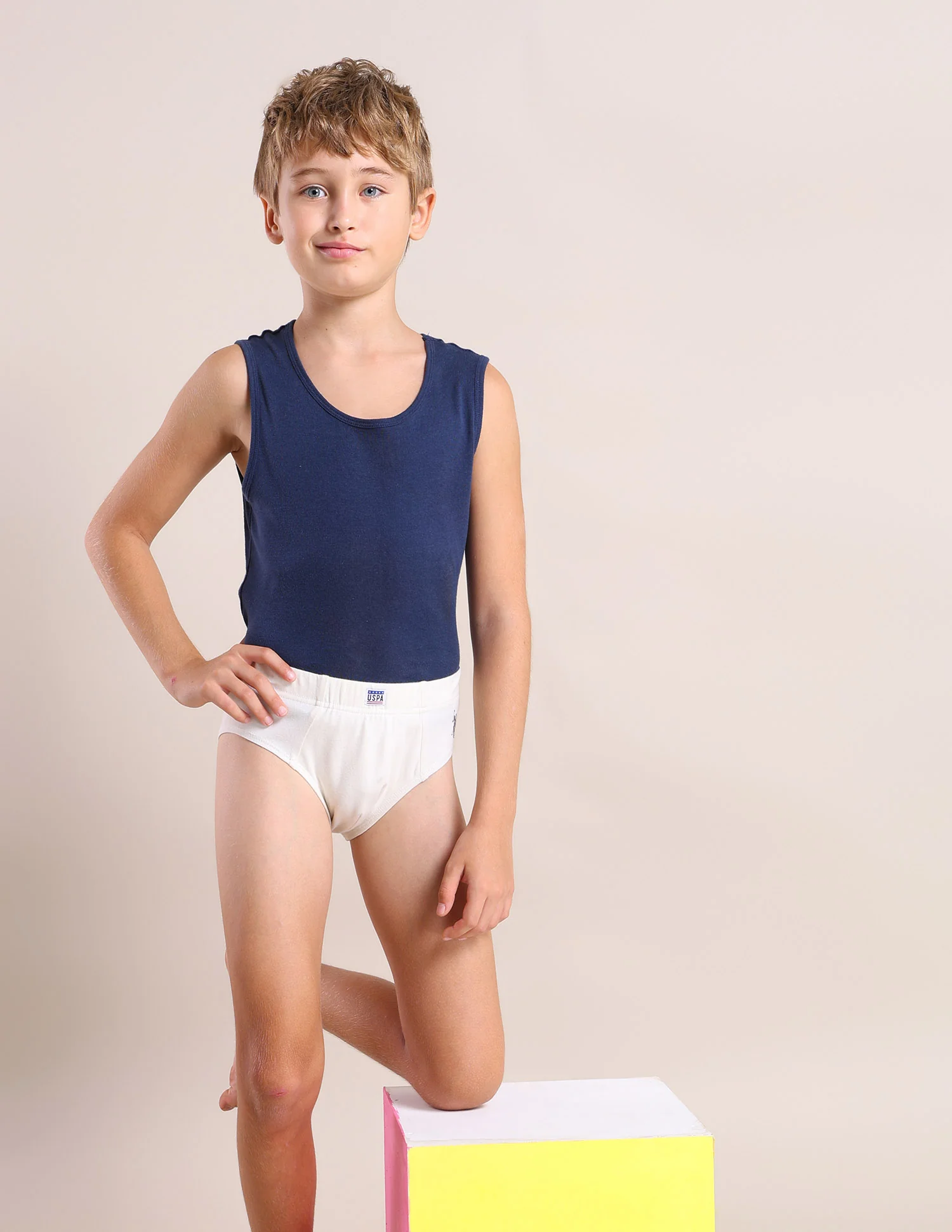 Boys Cotton Spandex Solid Briefs - Pack Of 3 - Image 3