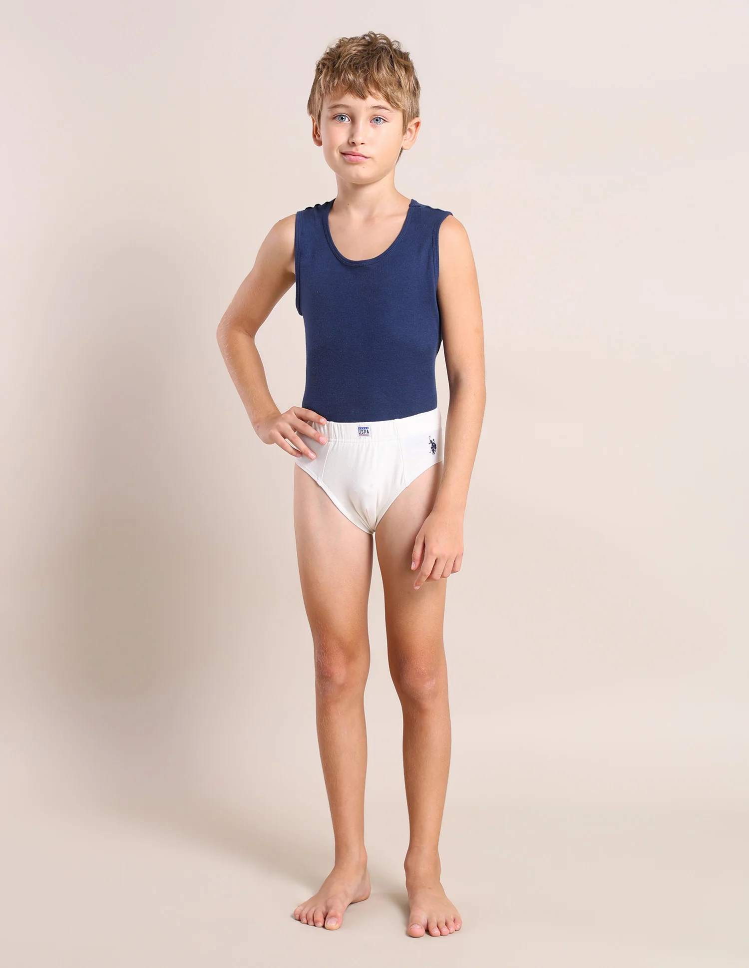 Boys Cotton Spandex Solid Briefs - Pack Of 3 - Image 7