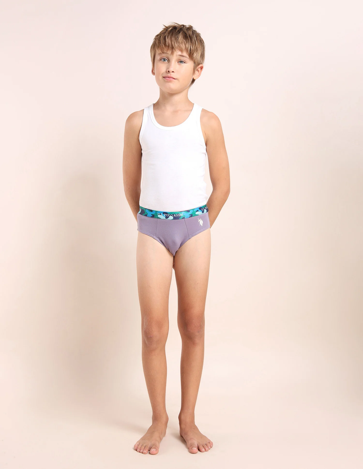 Boys Cotton Spandex Solid Briefs - Pack Of 5 - Image 10
