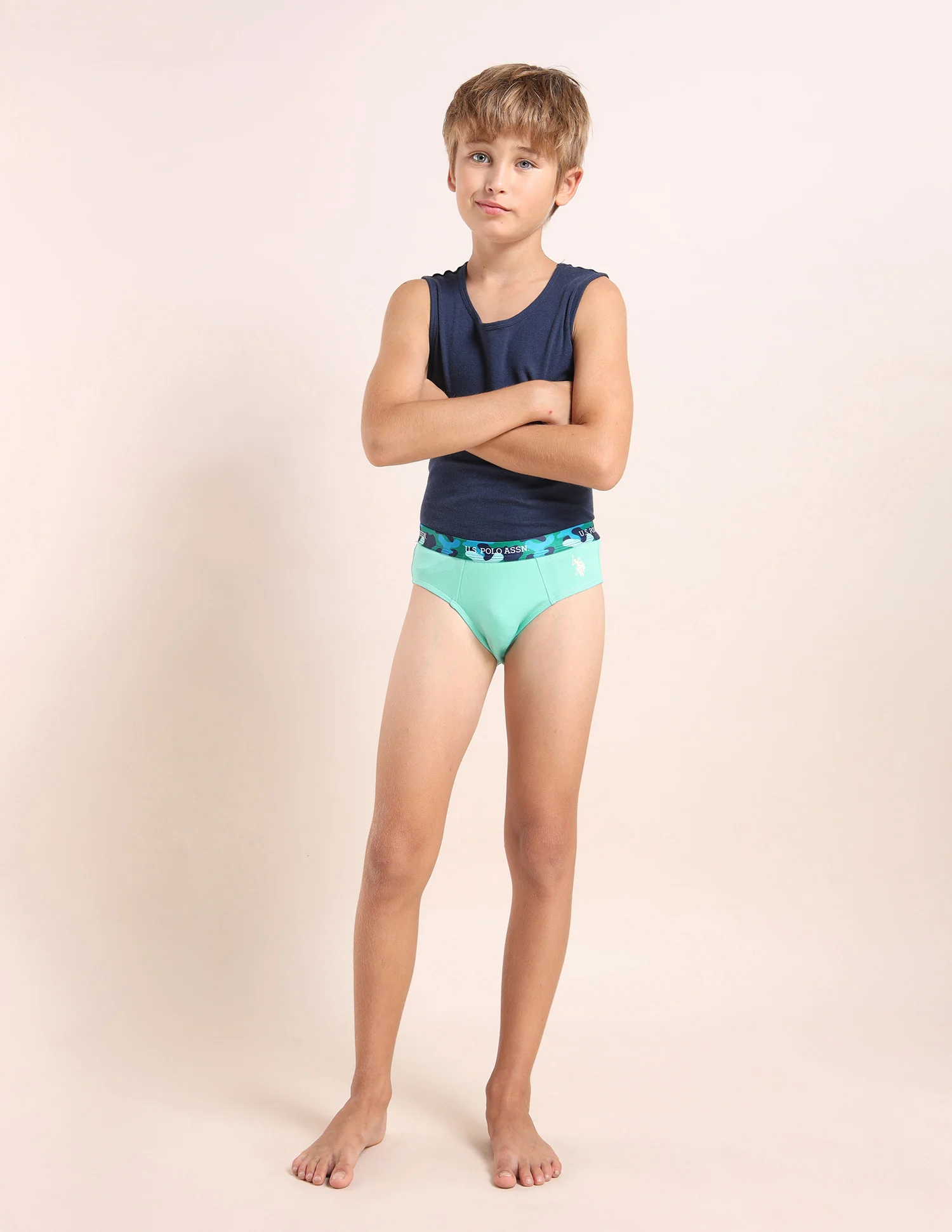 Boys Cotton Spandex Solid Briefs - Pack Of 5 - Image 11