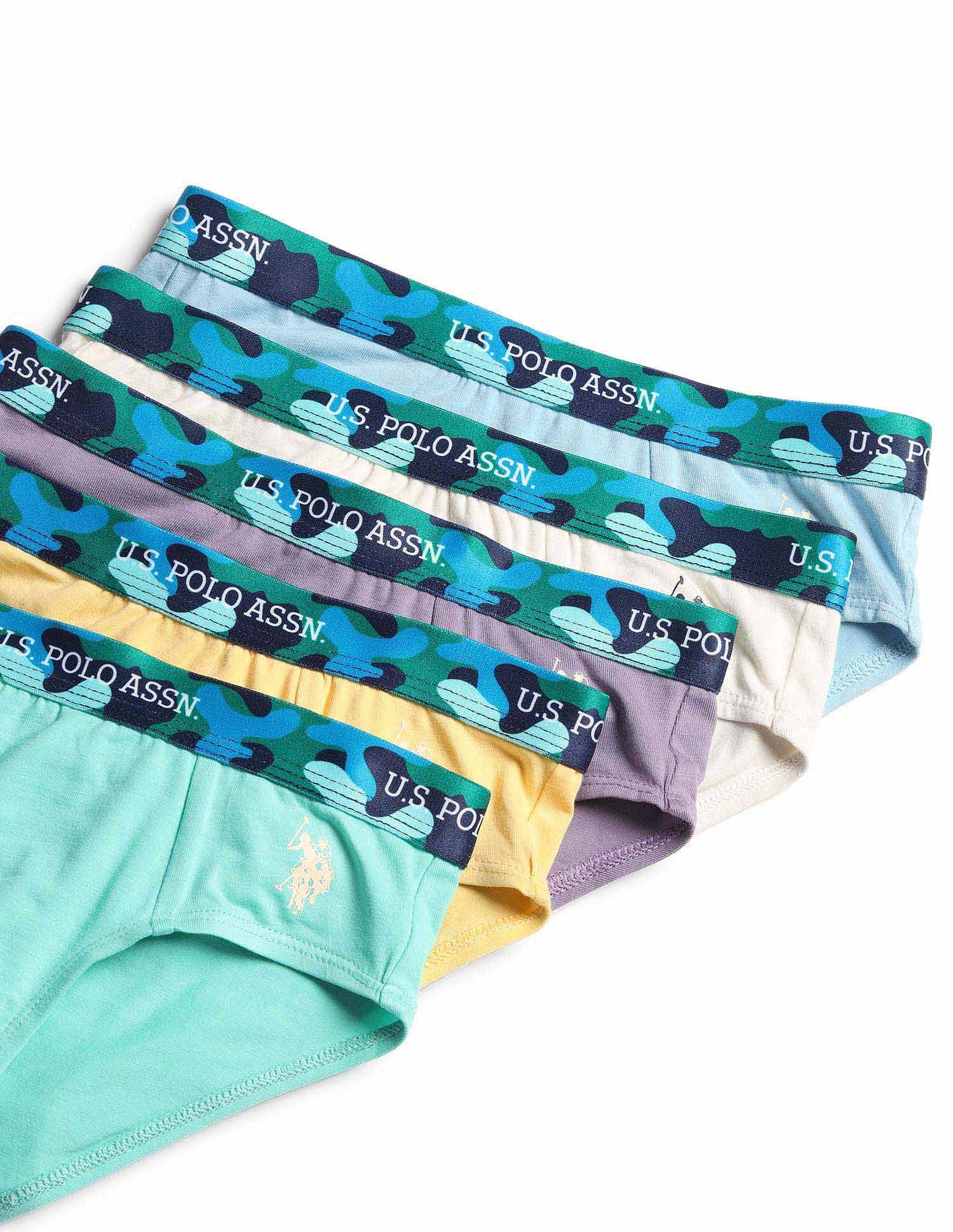 Boys Cotton Spandex Solid Briefs - Pack Of 5 - Image 2