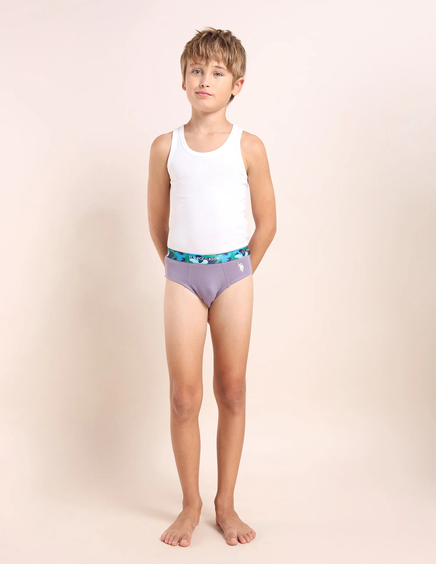 Boys Cotton Spandex Solid Briefs - Pack Of 5 - Image 10