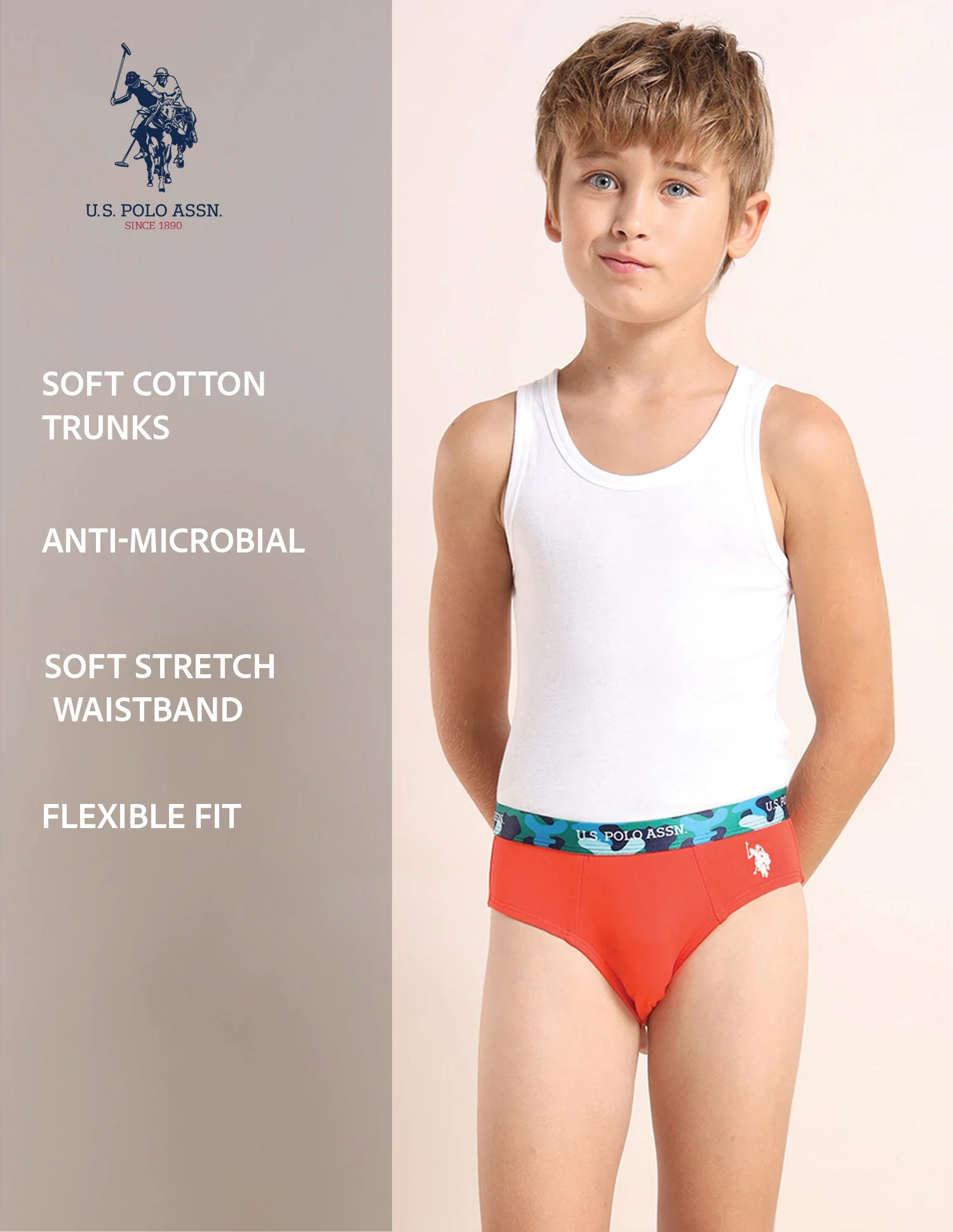 Boys Cotton Spandex Solid Briefs - Pack Of 5 - Image 13