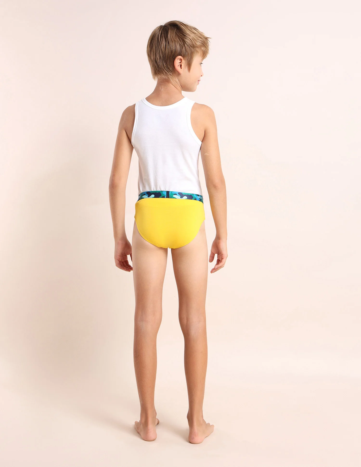 Boys Cotton Spandex Solid Briefs - Pack Of 5 - Image 8