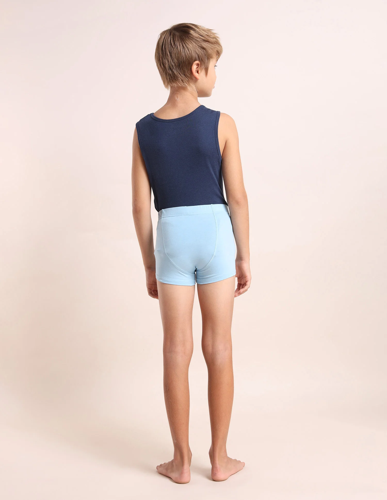 Boys Cotton Spandex Solid Trunks - Pack Of 3 - Image 10