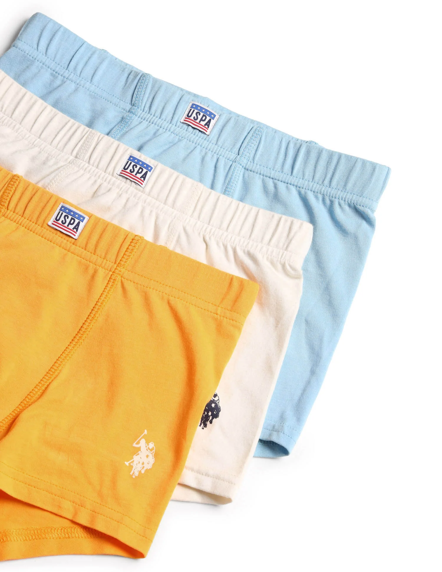 Boys Cotton Spandex Solid Trunks - Pack Of 3 - Image 2