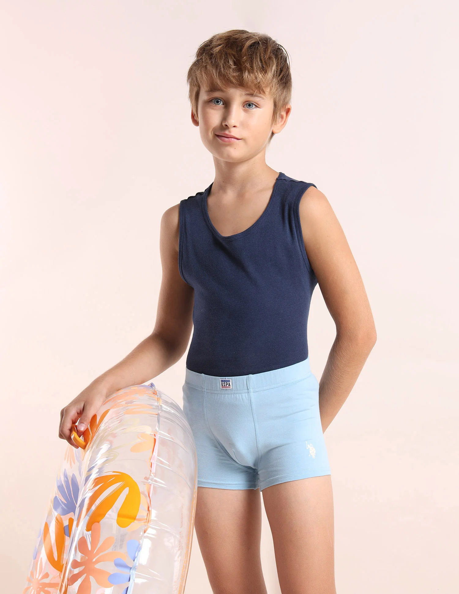 Boys Cotton Spandex Solid Trunks - Pack Of 3 - Image 4
