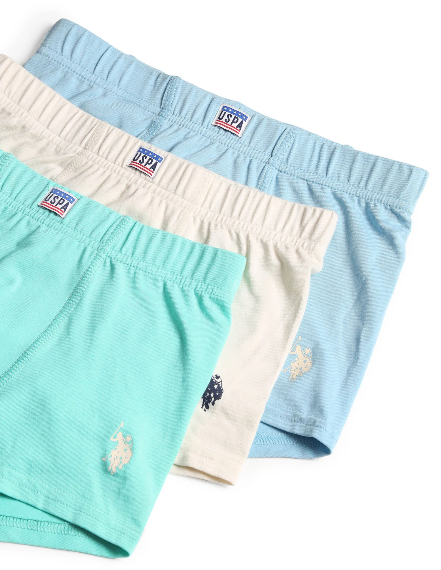 Boys Cotton Spandex Solid Trunks - Pack Of 3 - Image 2