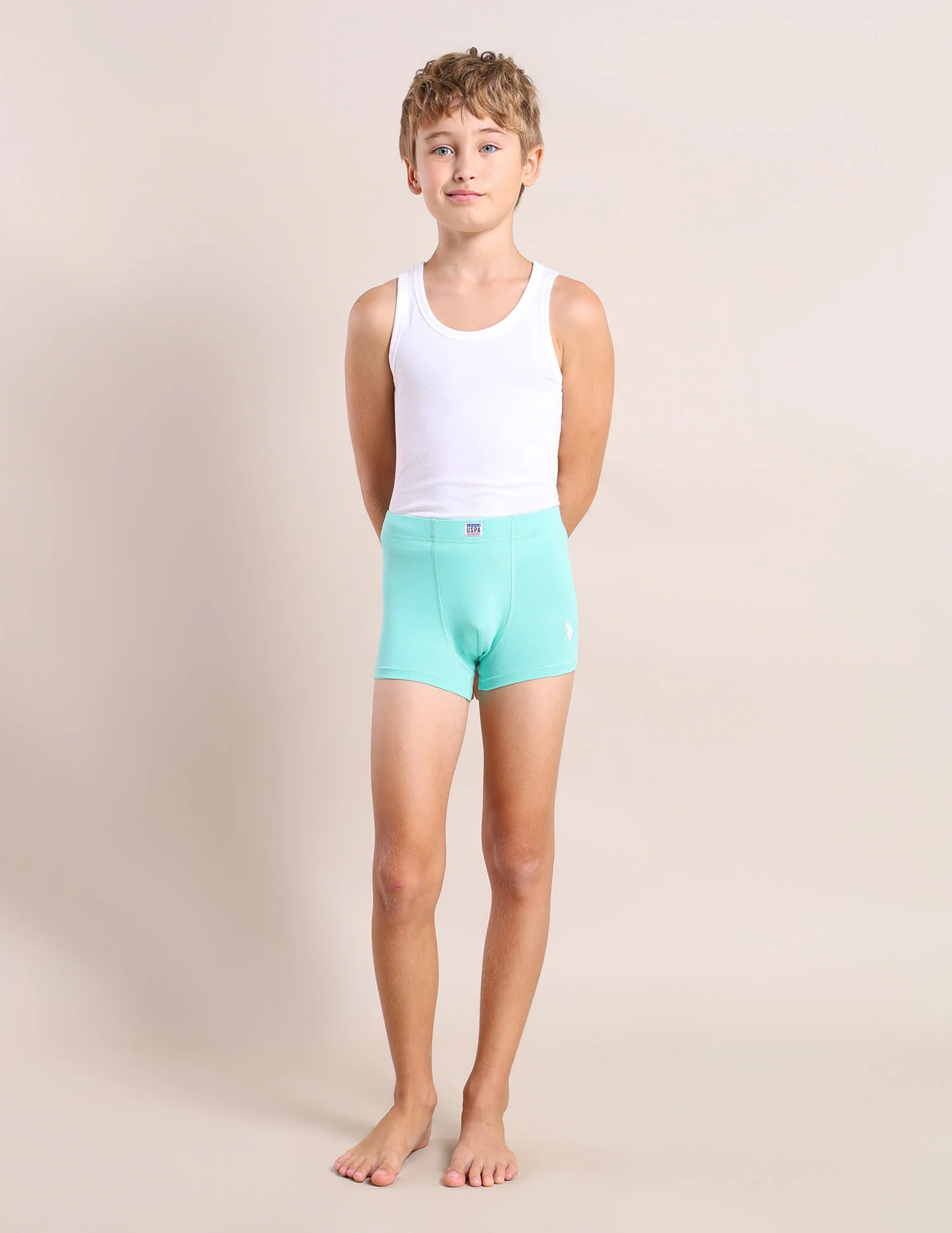 Boys Cotton Spandex Solid Trunks - Pack Of 3 - Image 5