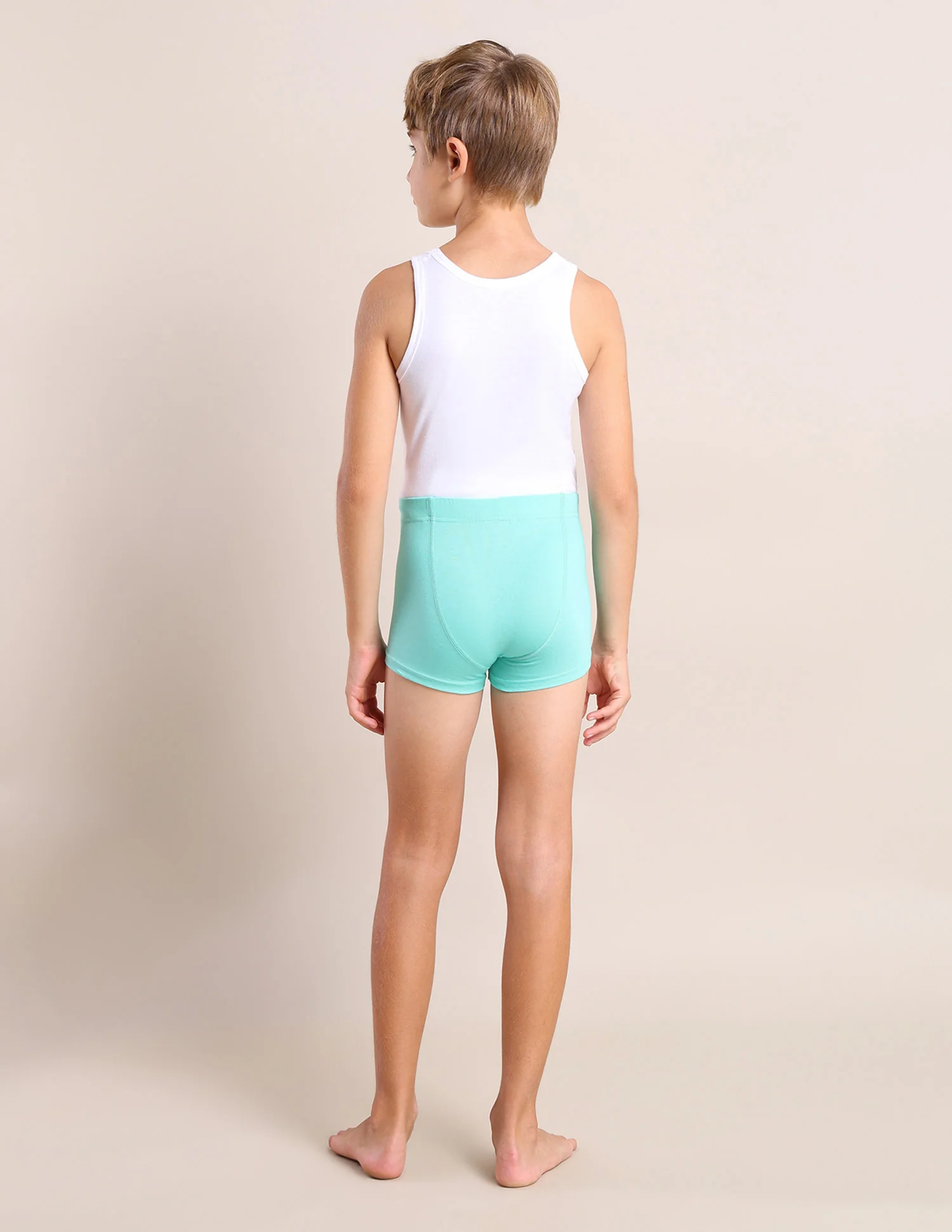 Boys Cotton Spandex Solid Trunks - Pack Of 3 - Image 6