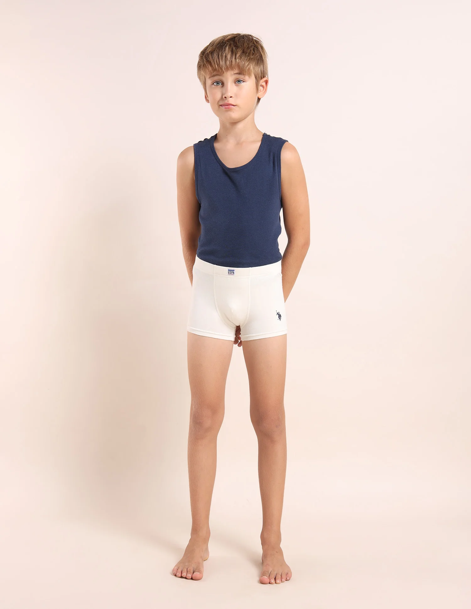 Boys Cotton Spandex Solid Trunks - Pack Of 3 - Image 7