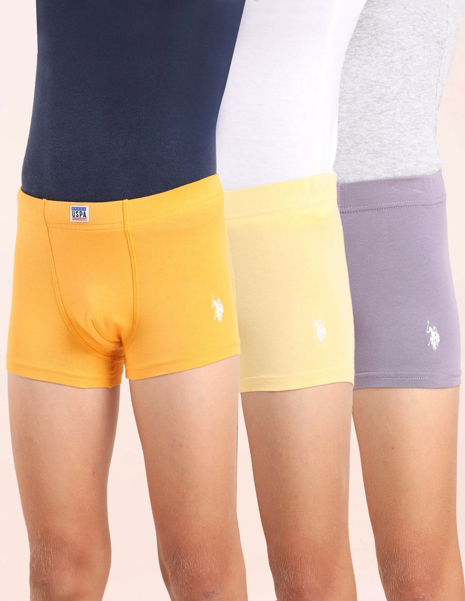Boys Cotton Spandex Solid Trunks - Pack Of 3 - Image 11