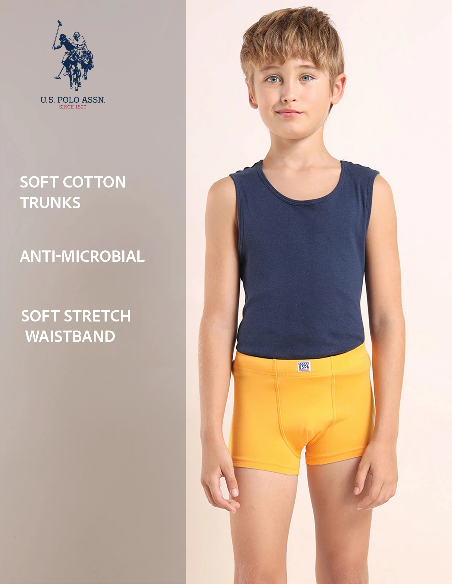 Boys Cotton Spandex Solid Trunks - Pack Of 3 - Image 12