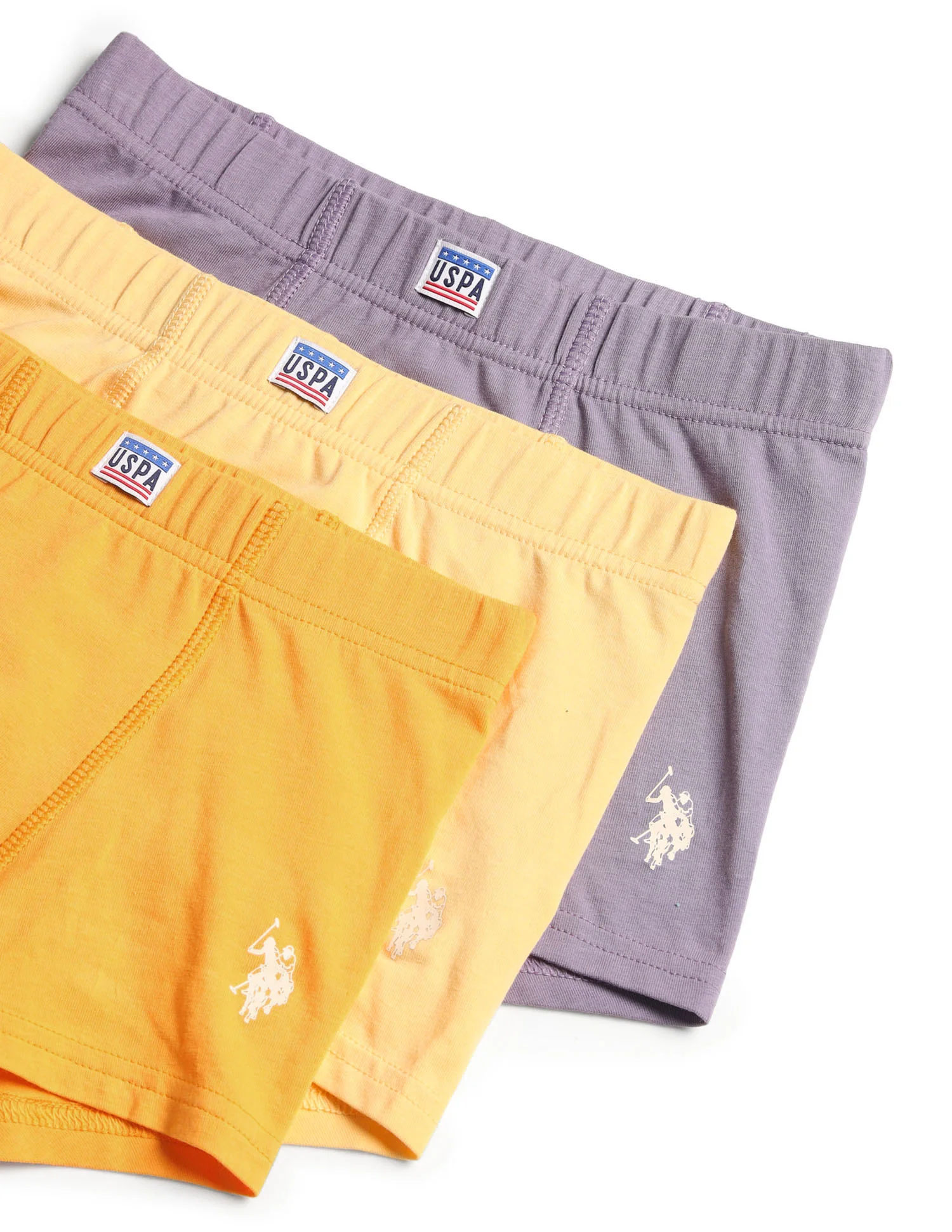Boys Cotton Spandex Solid Trunks - Pack Of 3 - Image 2