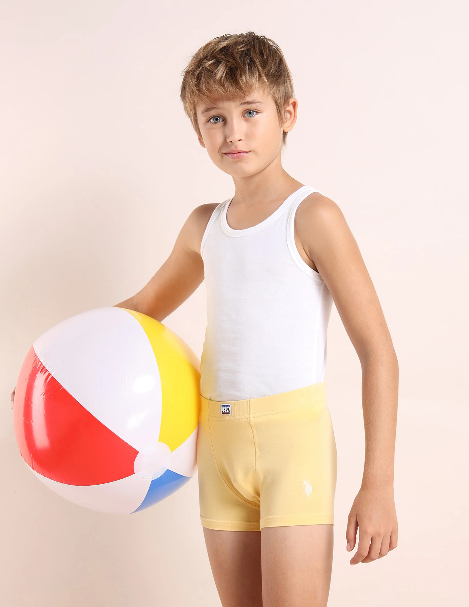 Boys Cotton Spandex Solid Trunks - Pack Of 3 - Image 3