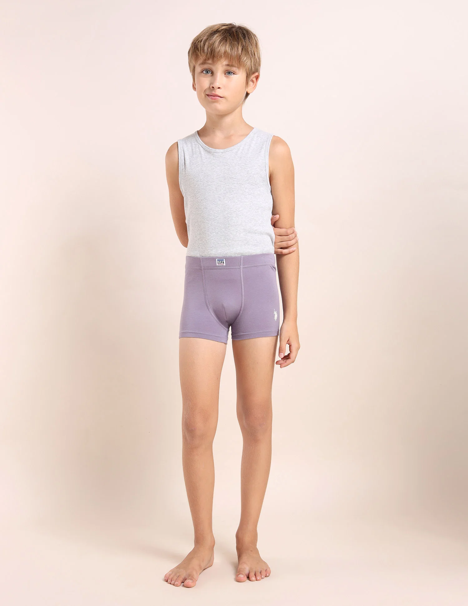 Boys Cotton Spandex Solid Trunks - Pack Of 3 - Image 5