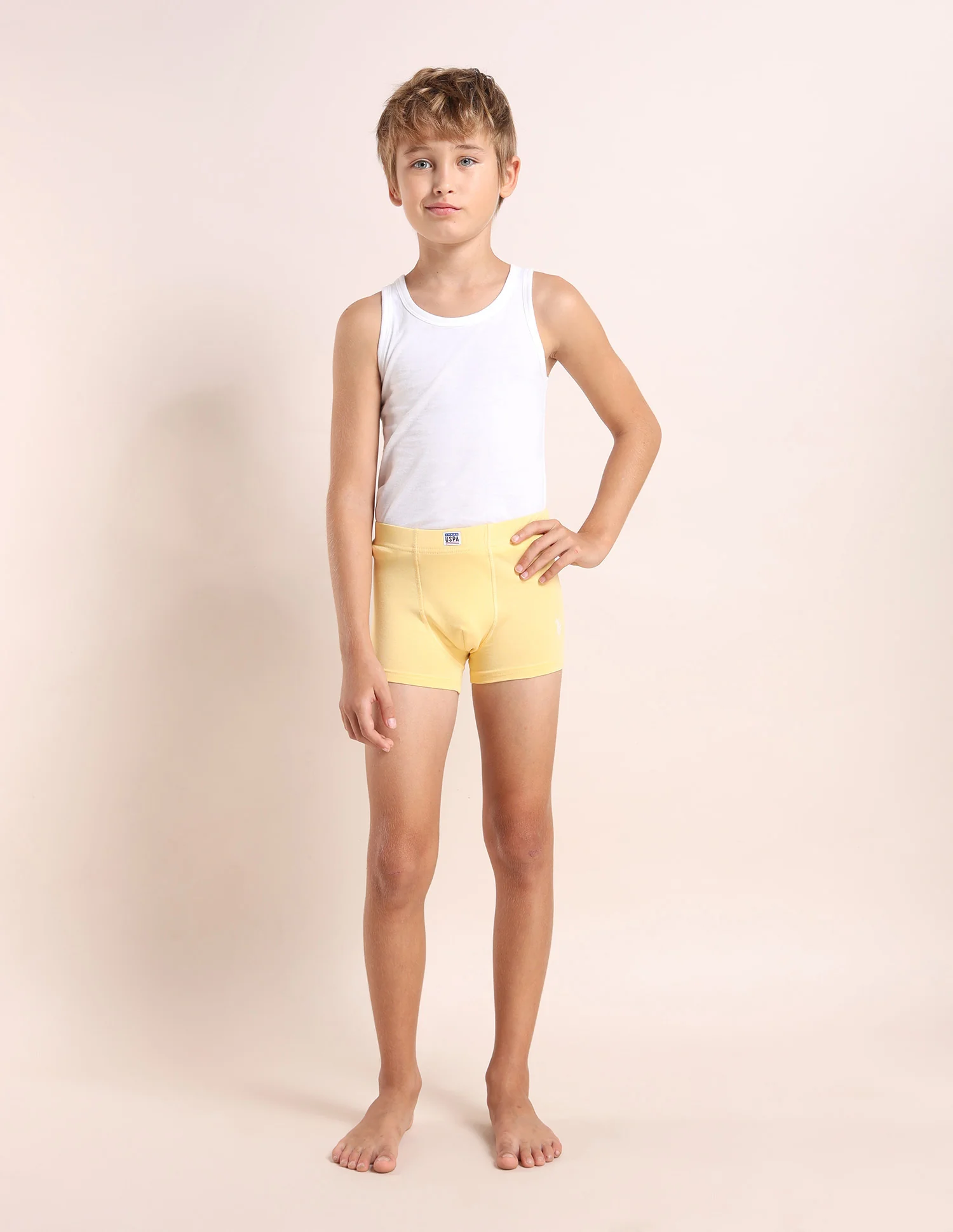 Boys Cotton Spandex Solid Trunks - Pack Of 3 - Image 7
