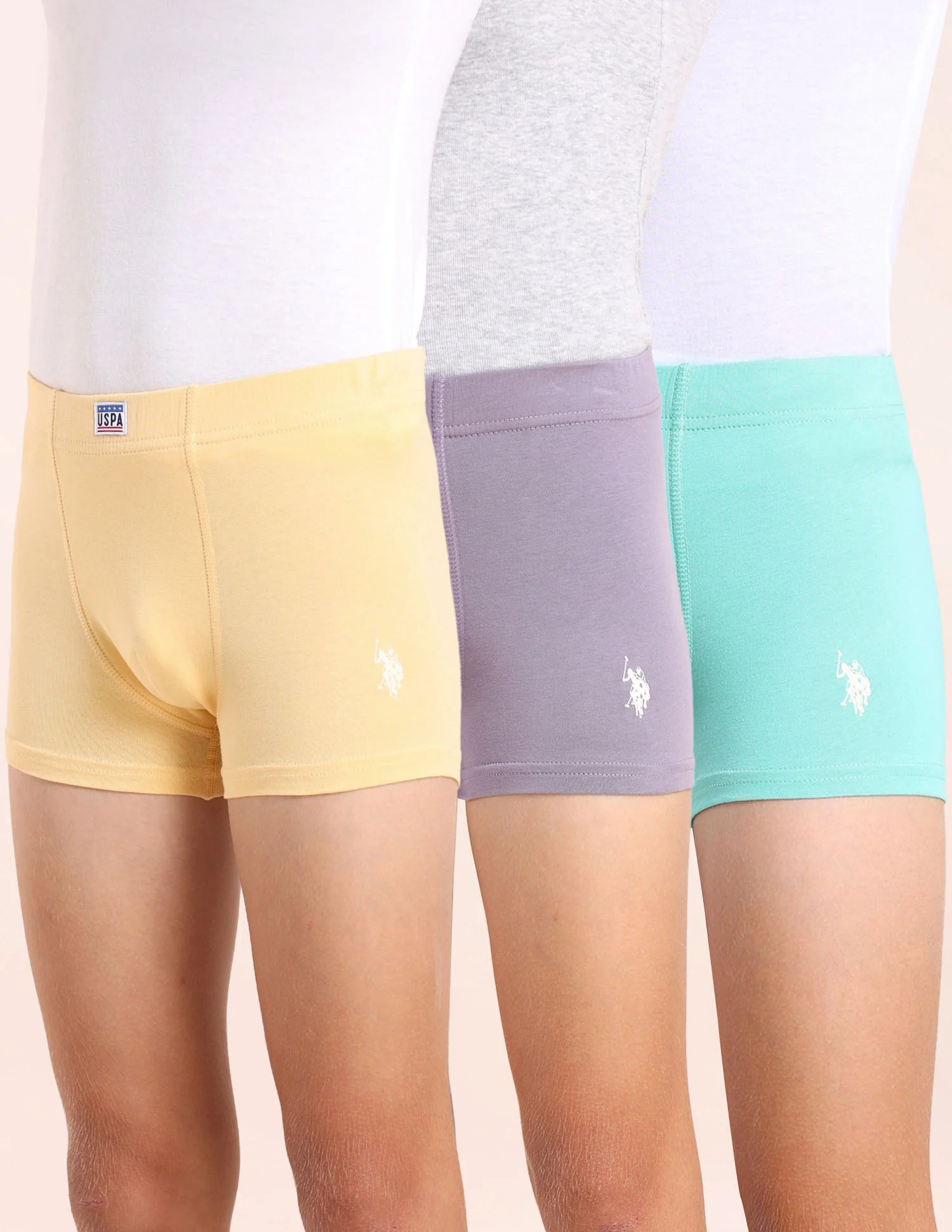 Boys Cotton Spandex Solid Trunks - Pack Of 3 - Image 11