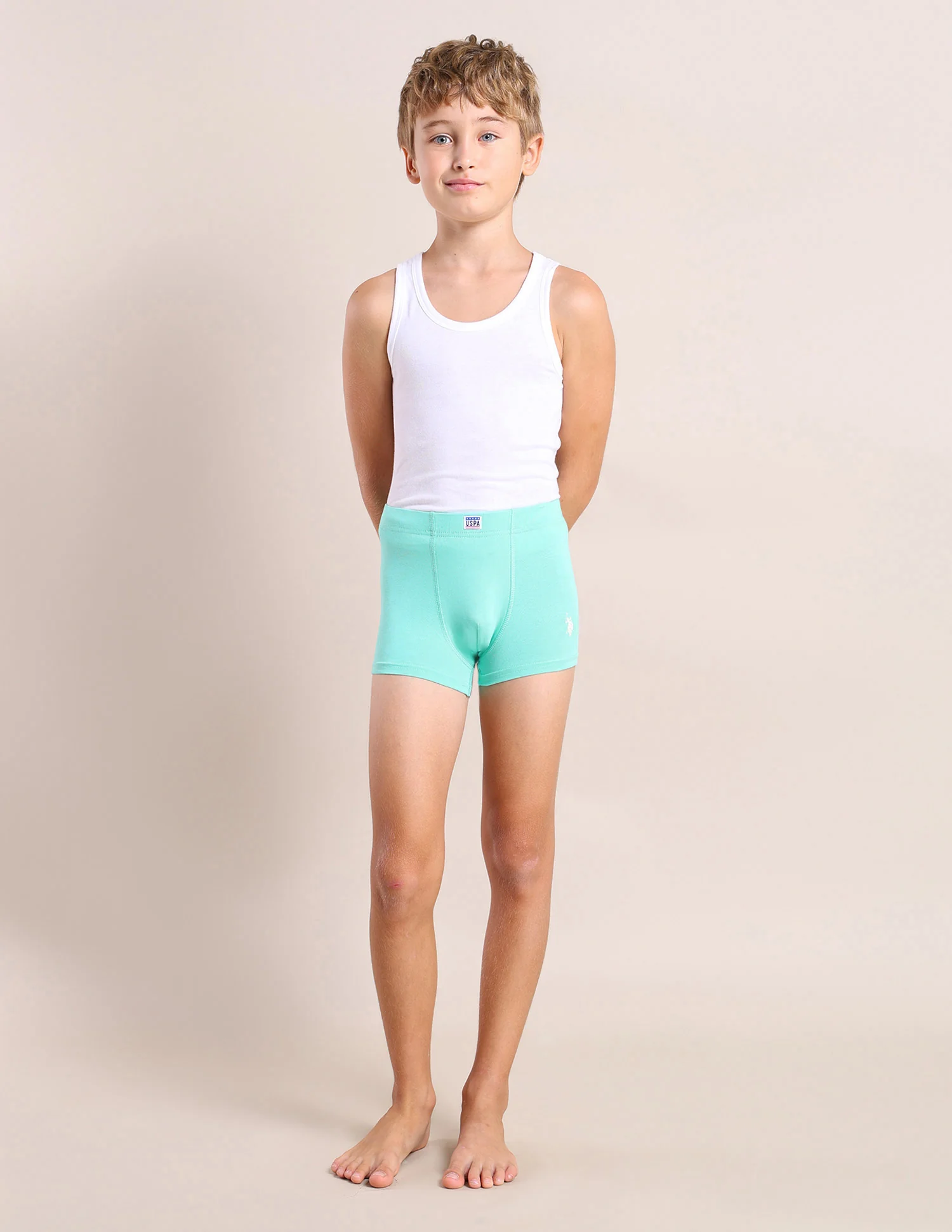 Boys Cotton Spandex Solid Trunks - Pack Of 3 - Image 9