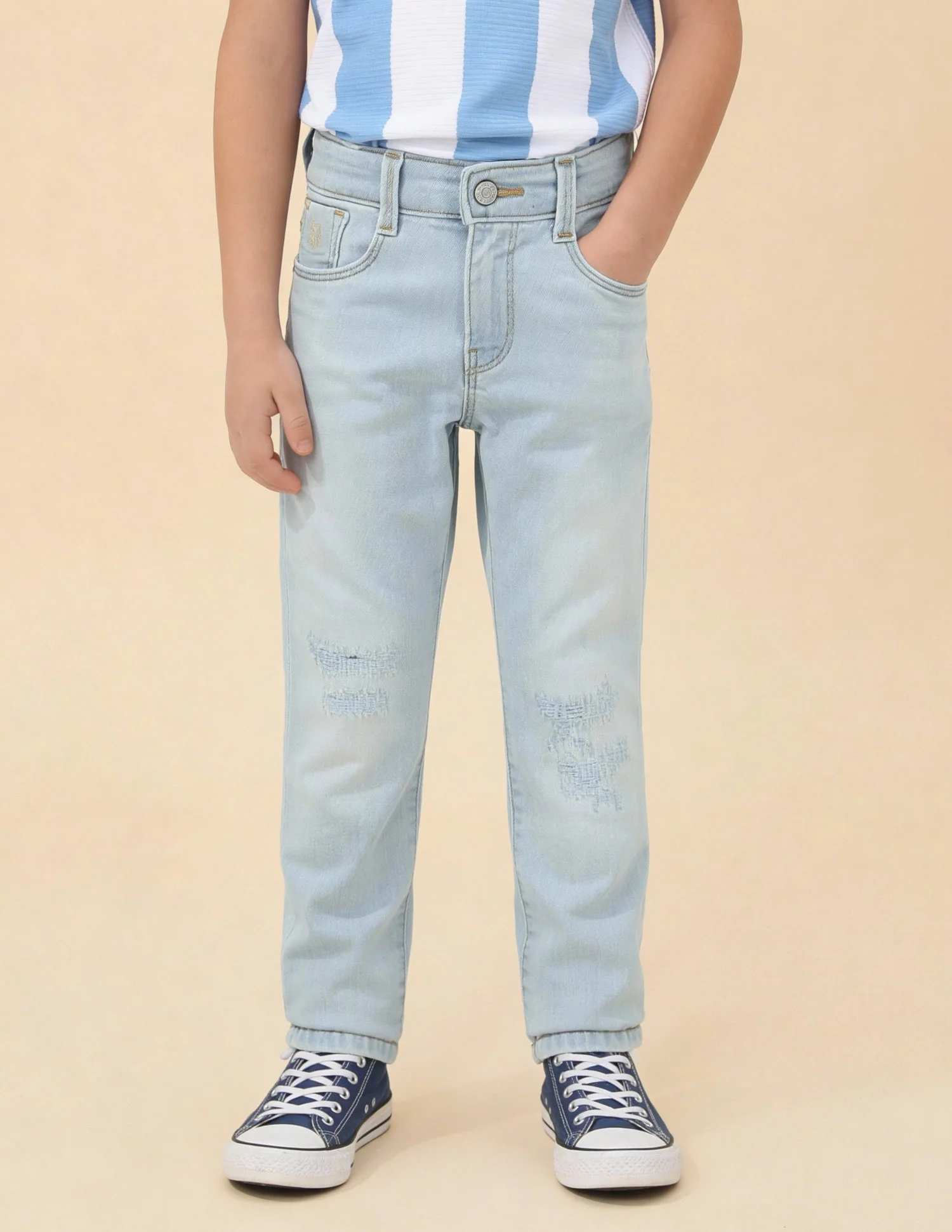 Boys Distressed Slim Fit Jeans - Image 3