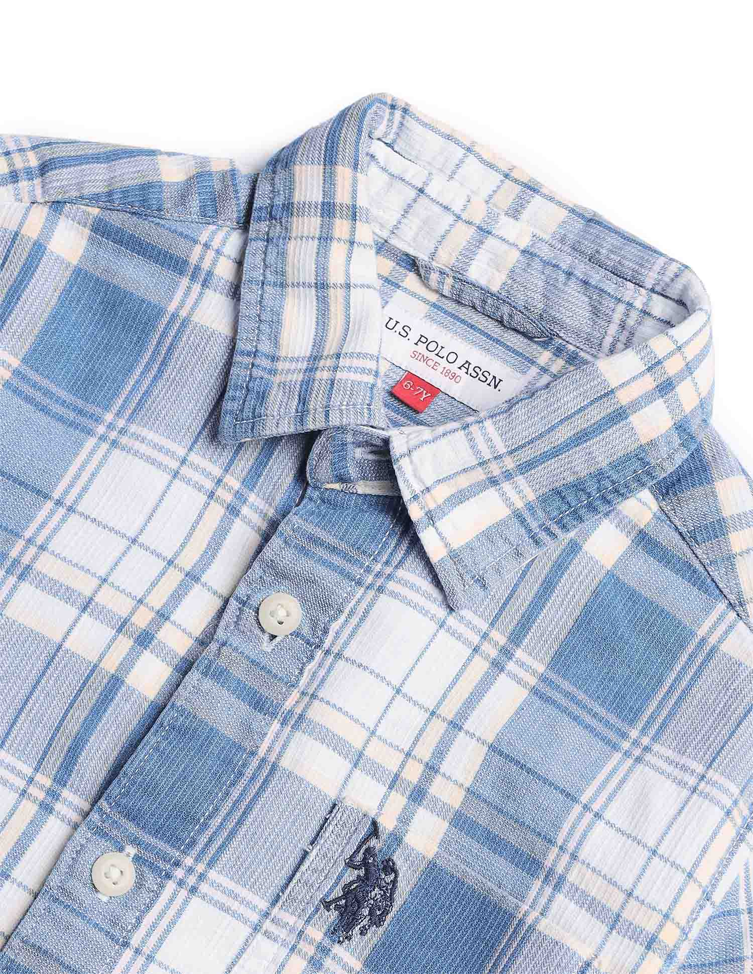 Boys Dobby All Over Printed Shirt - Image 7