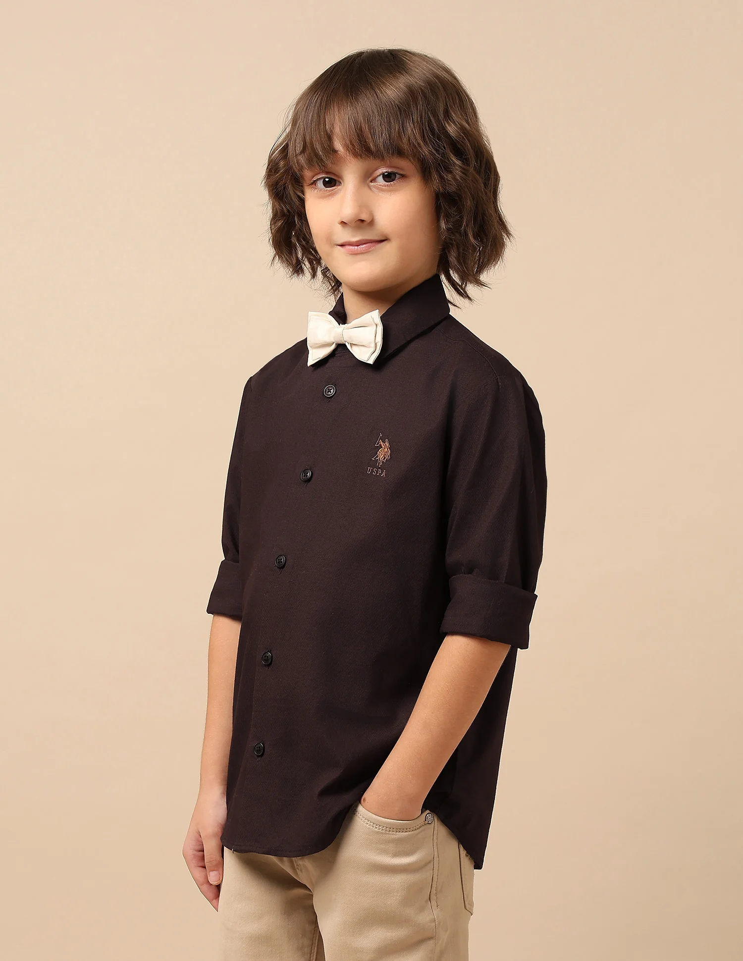 Boys Dobby Regular Fit Shirt - Image 4