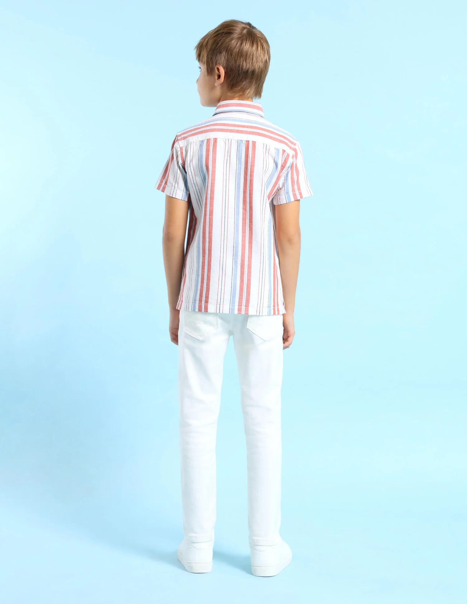 Boys Dobby Vertical Striped Shirt - Image 4